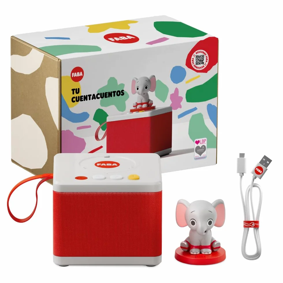 FABA Cuentacuentos para Niñas y Niños, Altavoz con ELE el Elefante, Juego Educativo, Español Desde 3 años