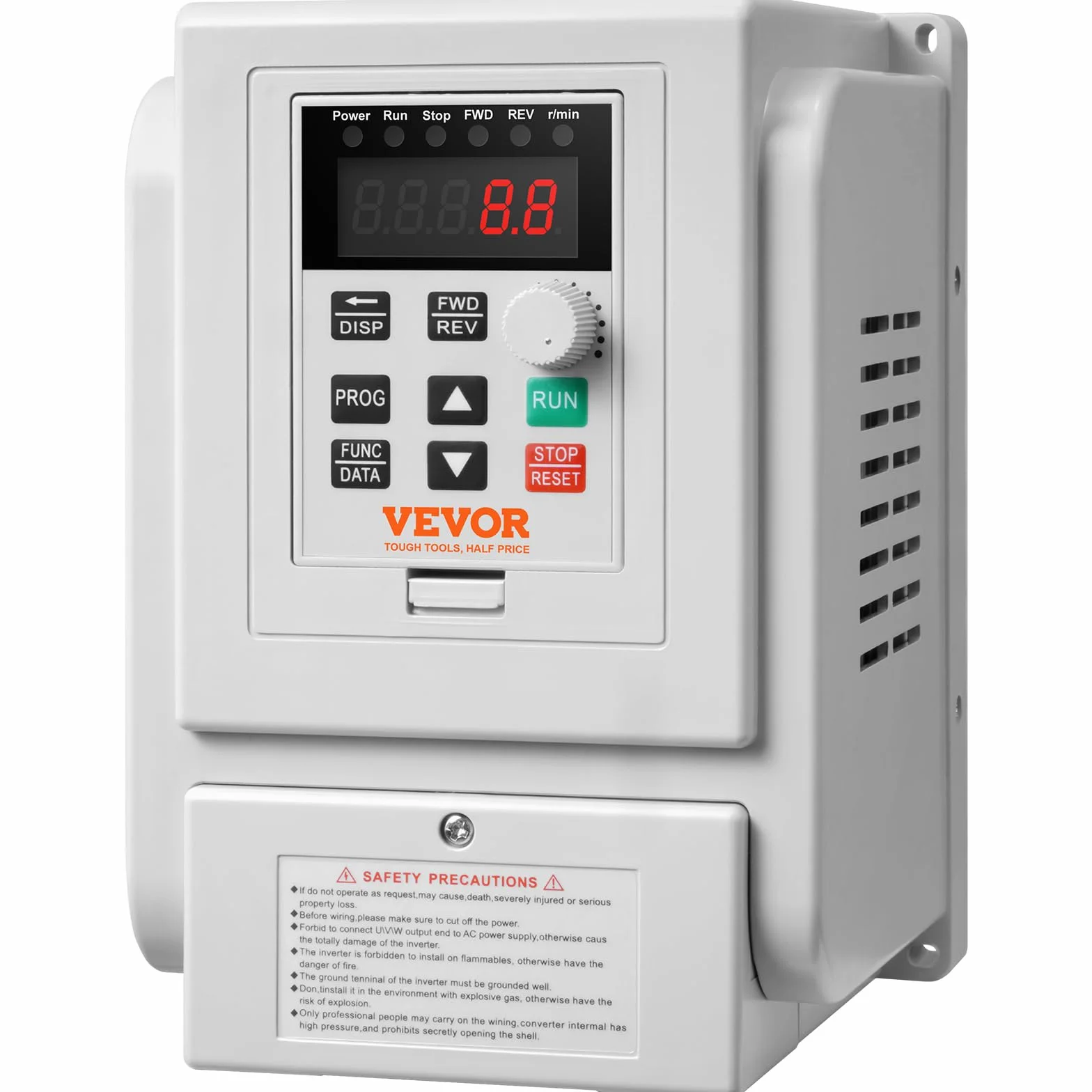 VEVOR Variador de Frecuencia Convertidor de Frecuencia de 4kW 5HP 18A 0-400Hz VFD con Entrada Monofásica Regulador de Salida Trifásico Control de Velocidad Enfriamiento Rápido para Motor de Maquinaria