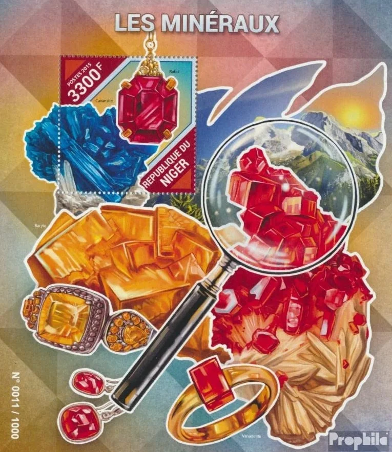 Prophila Collection Níger Bloque 475 MNH 2015 minerales Sellos