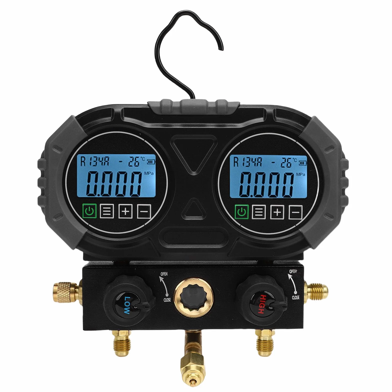 0-6000 KPa Refrigerantes HVAC Probador de Presión Digital Función de Conversión de Múltiples Unidades Tester de Colector Digital con Ventana Visible