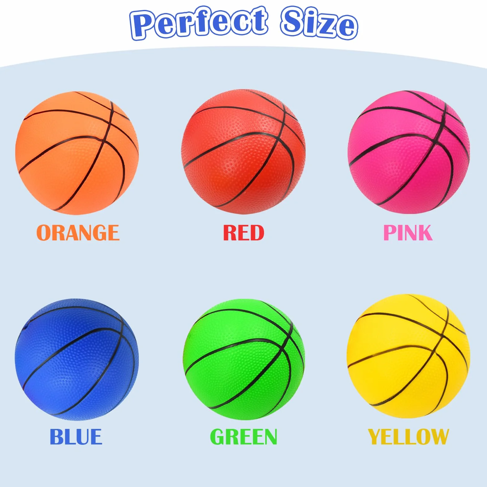 Juego de 6 mini pelotas de baloncesto PVC 15 cm con bomba para niños interior exterior