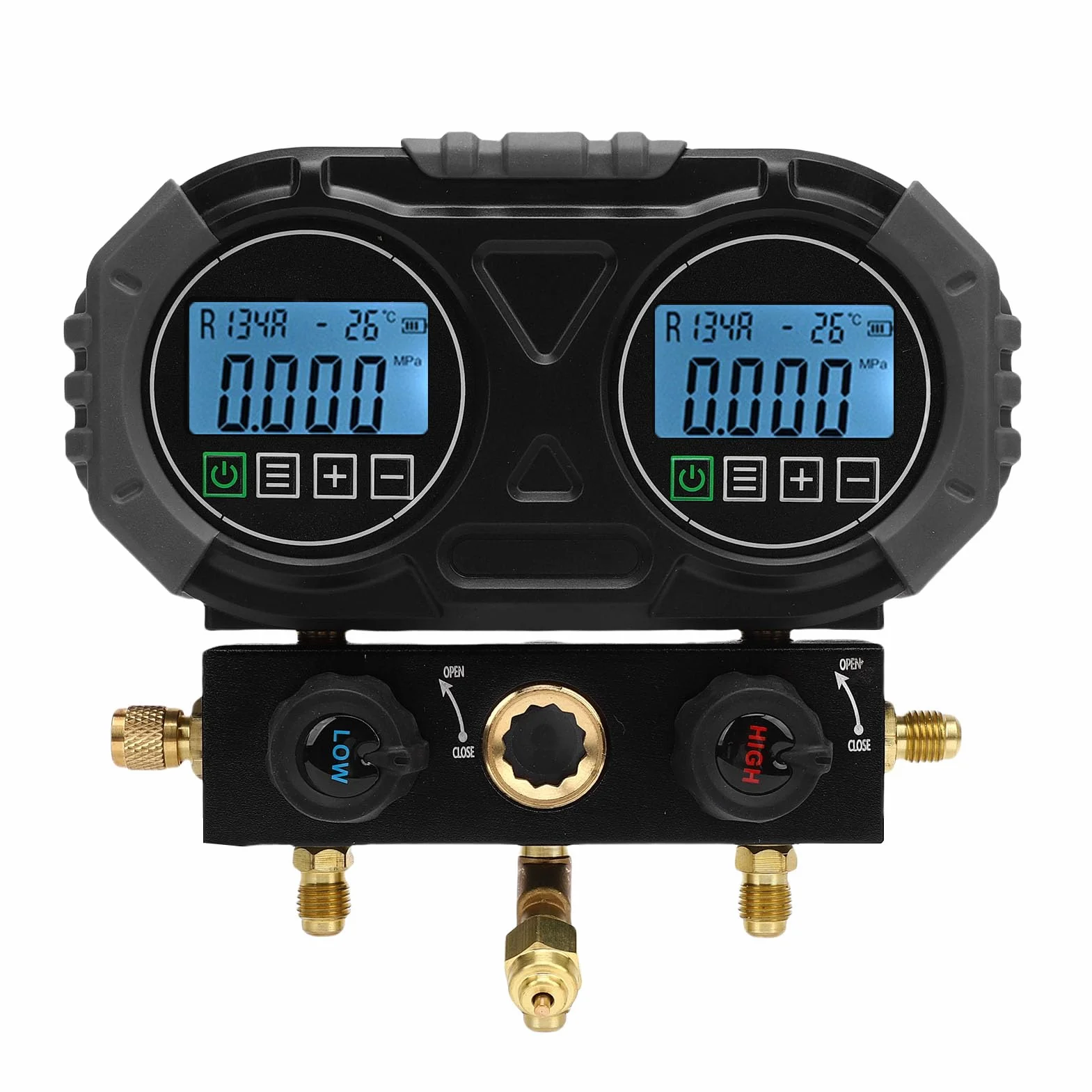 0-6000 KPa Refrigerantes HVAC Probador de Presión Digital Función de Conversión de Múltiples Unidades Tester de Colector Digital con Ventana Visible