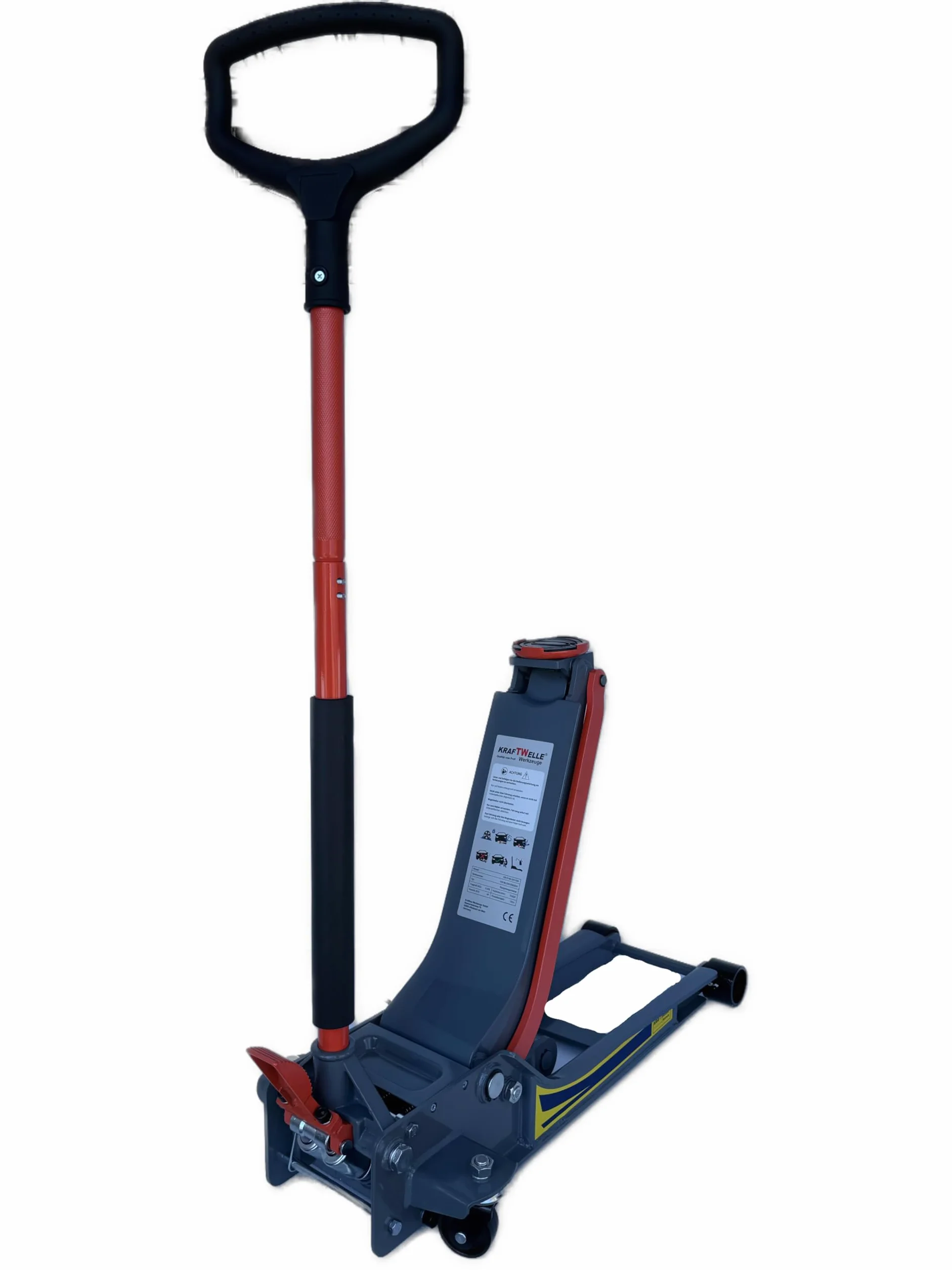 Kraftwelle gato hidráulico tipo carretilla de 5 toneladas, 75 mm – 620 mm, doble pistón, pedal hidráulico para coche, furgoneta, transporte, todoterreno