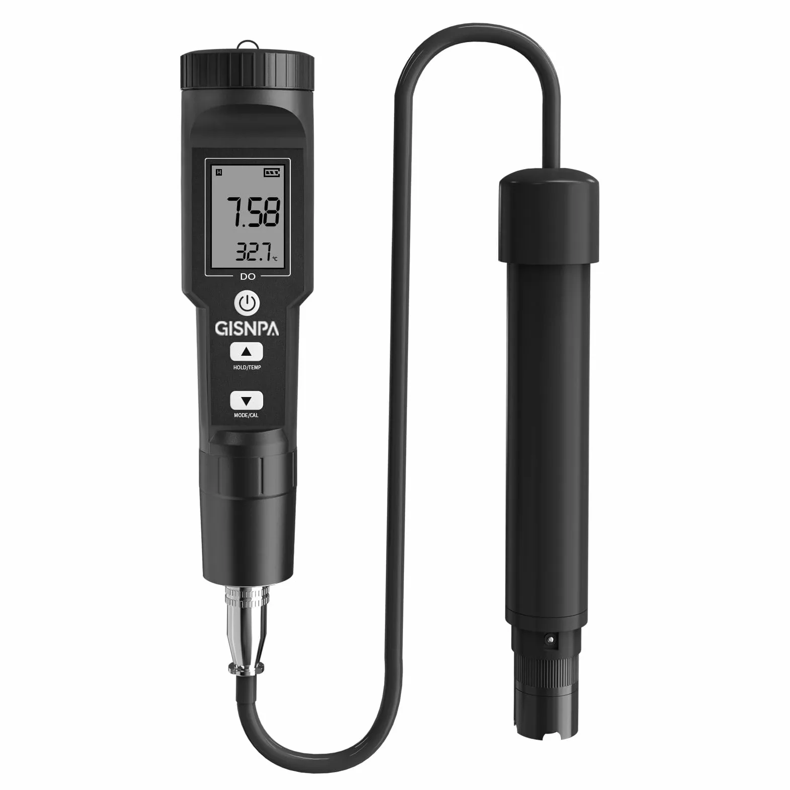 Medidor de oxígeno disuelto con ATC, rango de medición de 0-40.00 mg/L, medidor DO con líquido de llenado de electrodos y polvo de calibración de agua anaeróbica (sin retroiluminación)