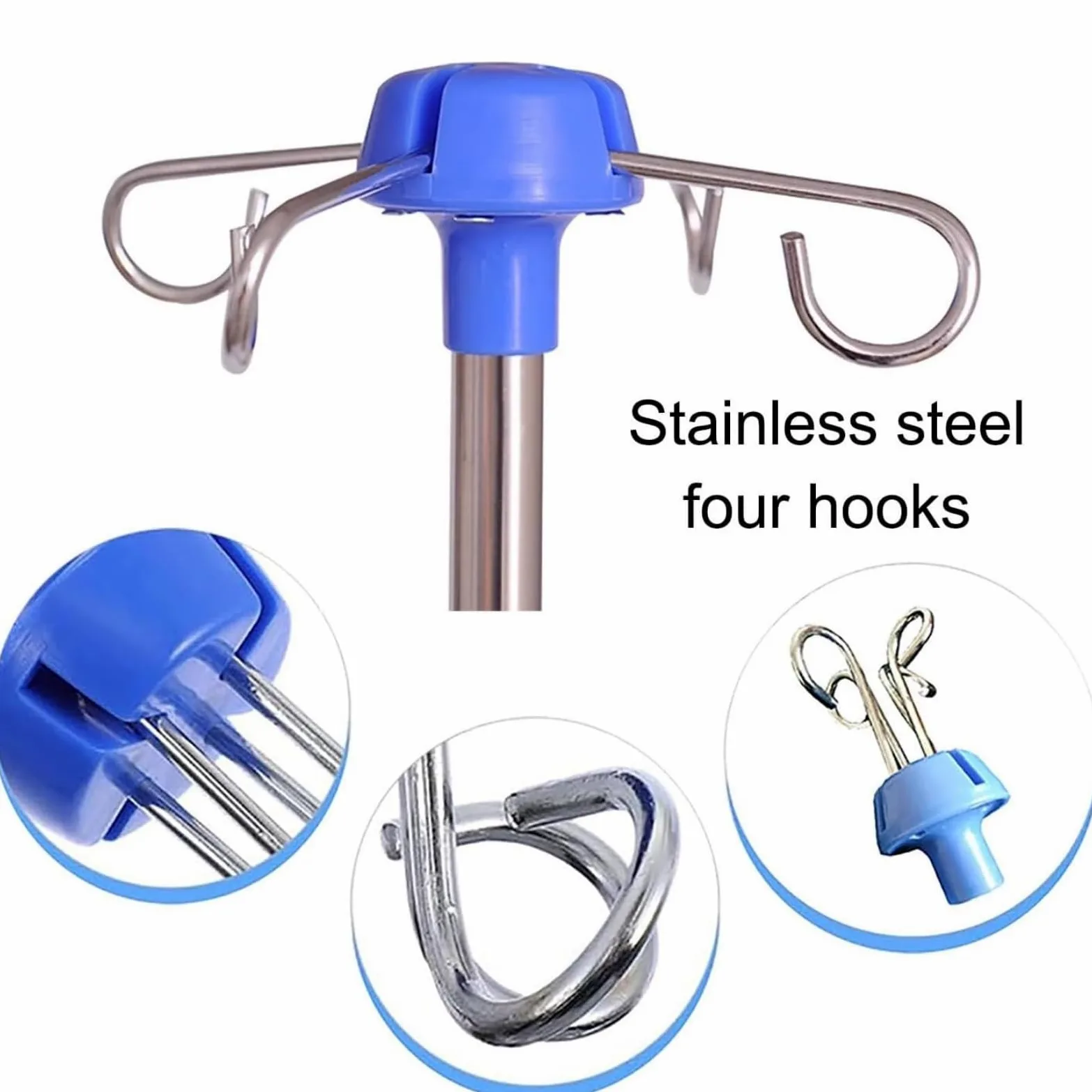 Soporte Porta Portasueros médico con ruedas, soporte intravenoso de altura ajustable de acero inoxidable con bandeja y ganchos for el hogar hospitalario portatil