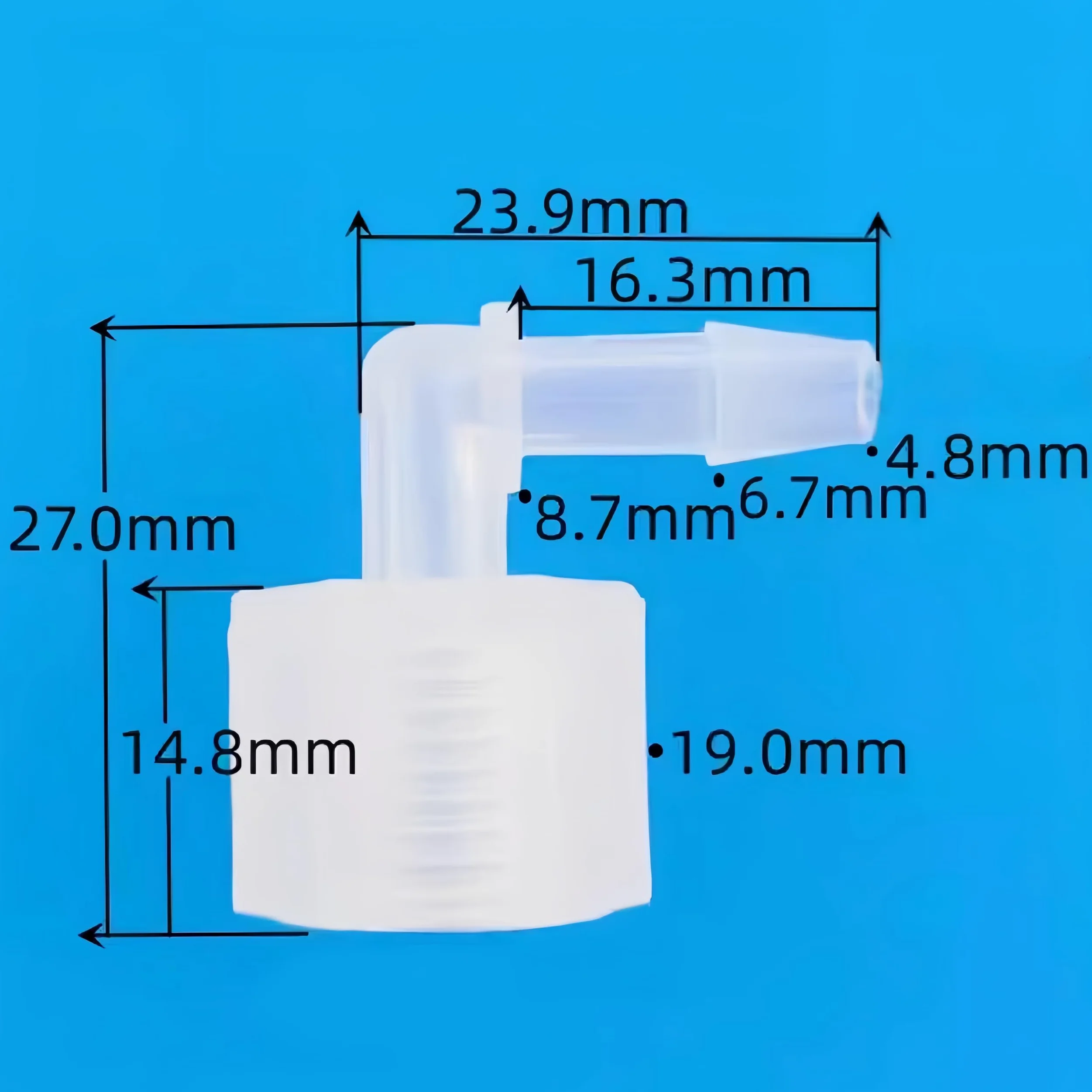 Accesorios de manguera de plástico 1/8NPT macho/hembra, conectores roscados para laboratorio y maquinaria de alimentos, paquete de 100