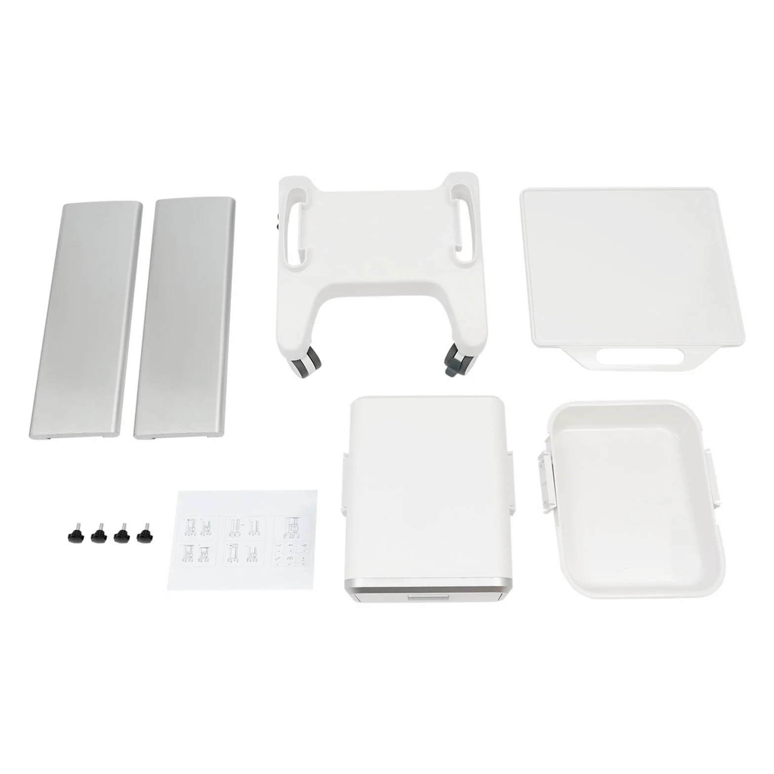 Carro de laboratorio con 2 cajones, carrito de almacenamiento de material ABS, 4 ruedas, capacidad de carga 100 kg