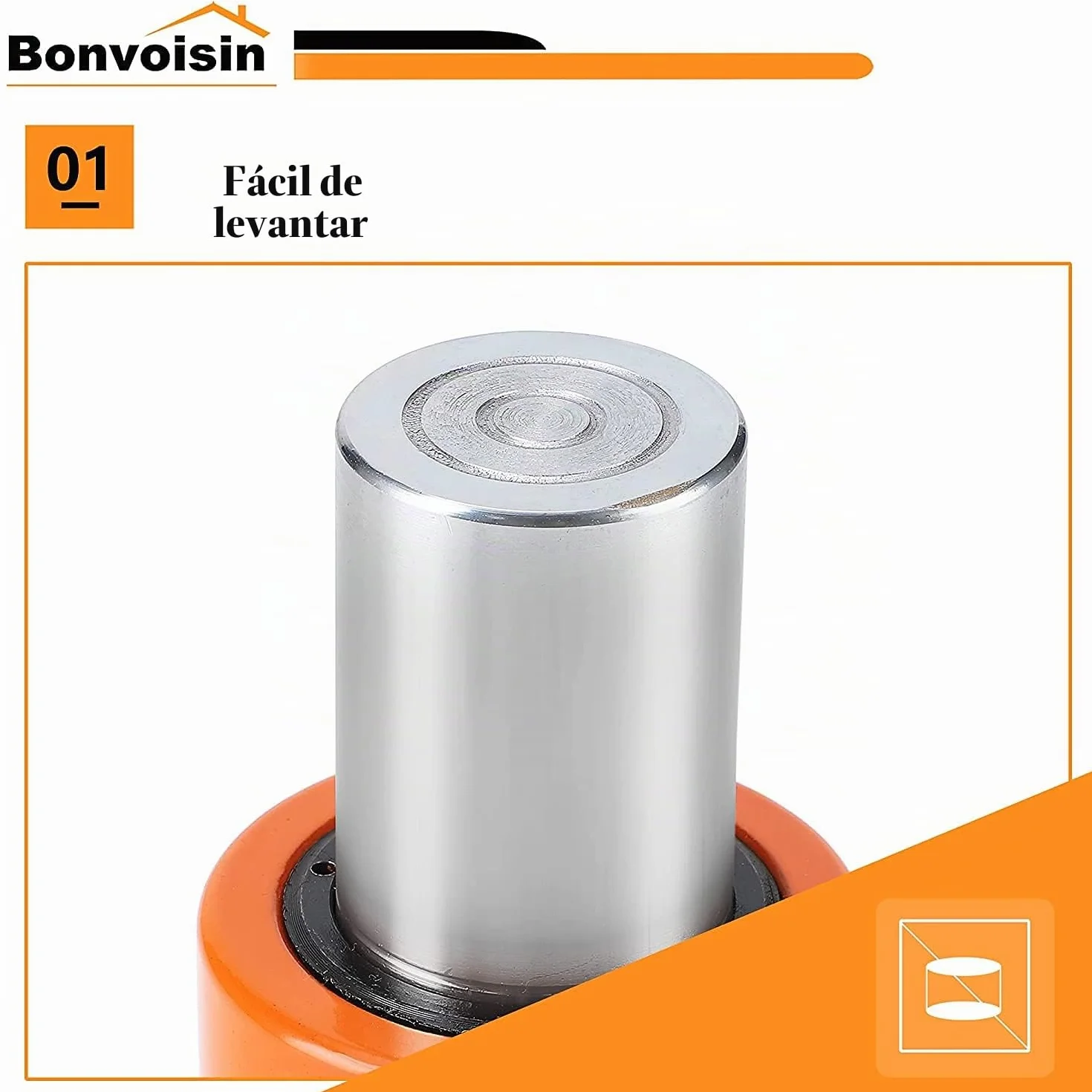 Bonvoisin 10T Gato Hidráulico, Elevación 50mm, Altura Propia 104mm, para Ingeniería Mecánica, Edificios y Puentes (RSC-10T+CP-180)