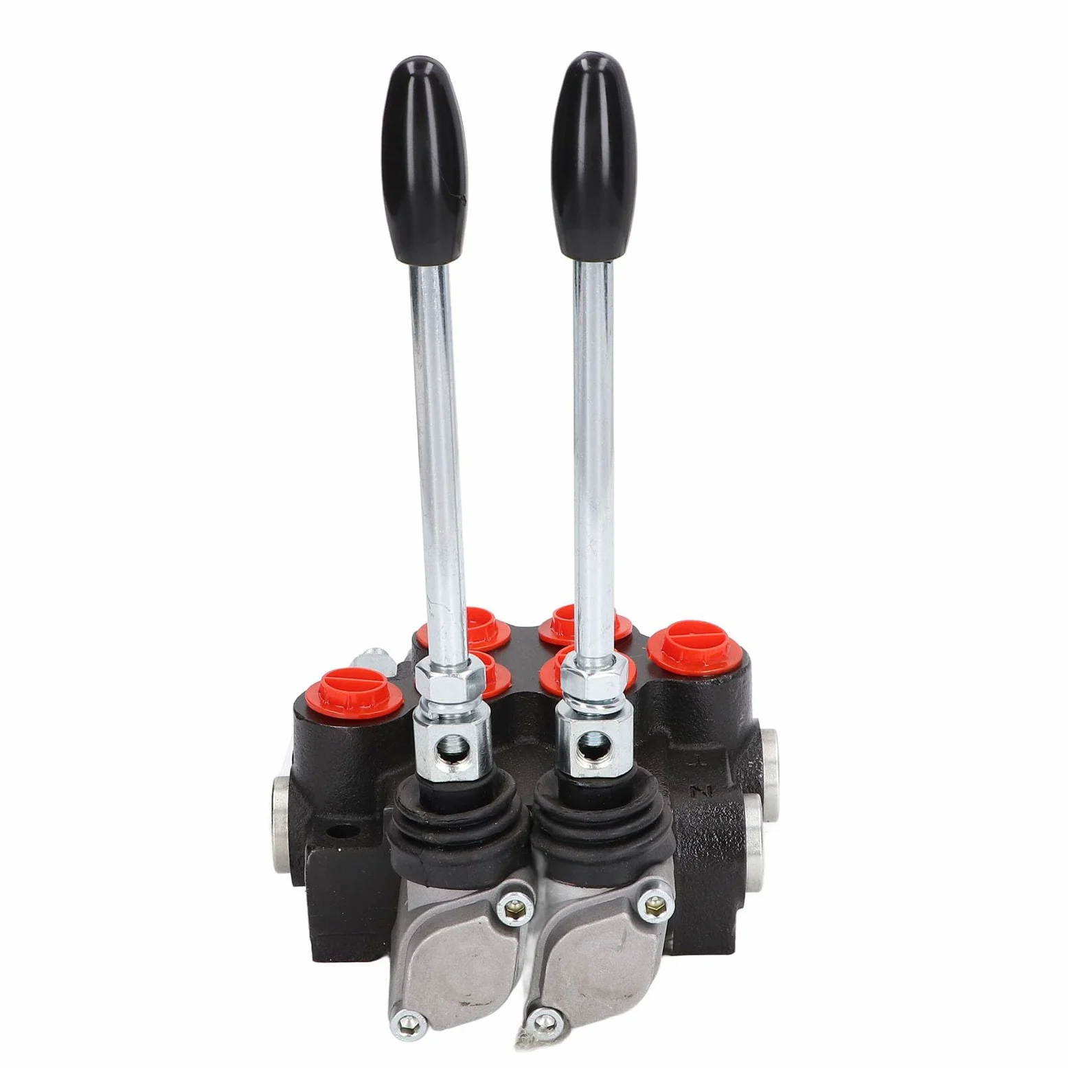 Jeffergarden Control Direccional de Válvula Hidráulica, Hierro Fundido, Válvula de Control de Doble Efecto de 2 Carretes P40-2OT para Cargadores de Tractores Pequeños