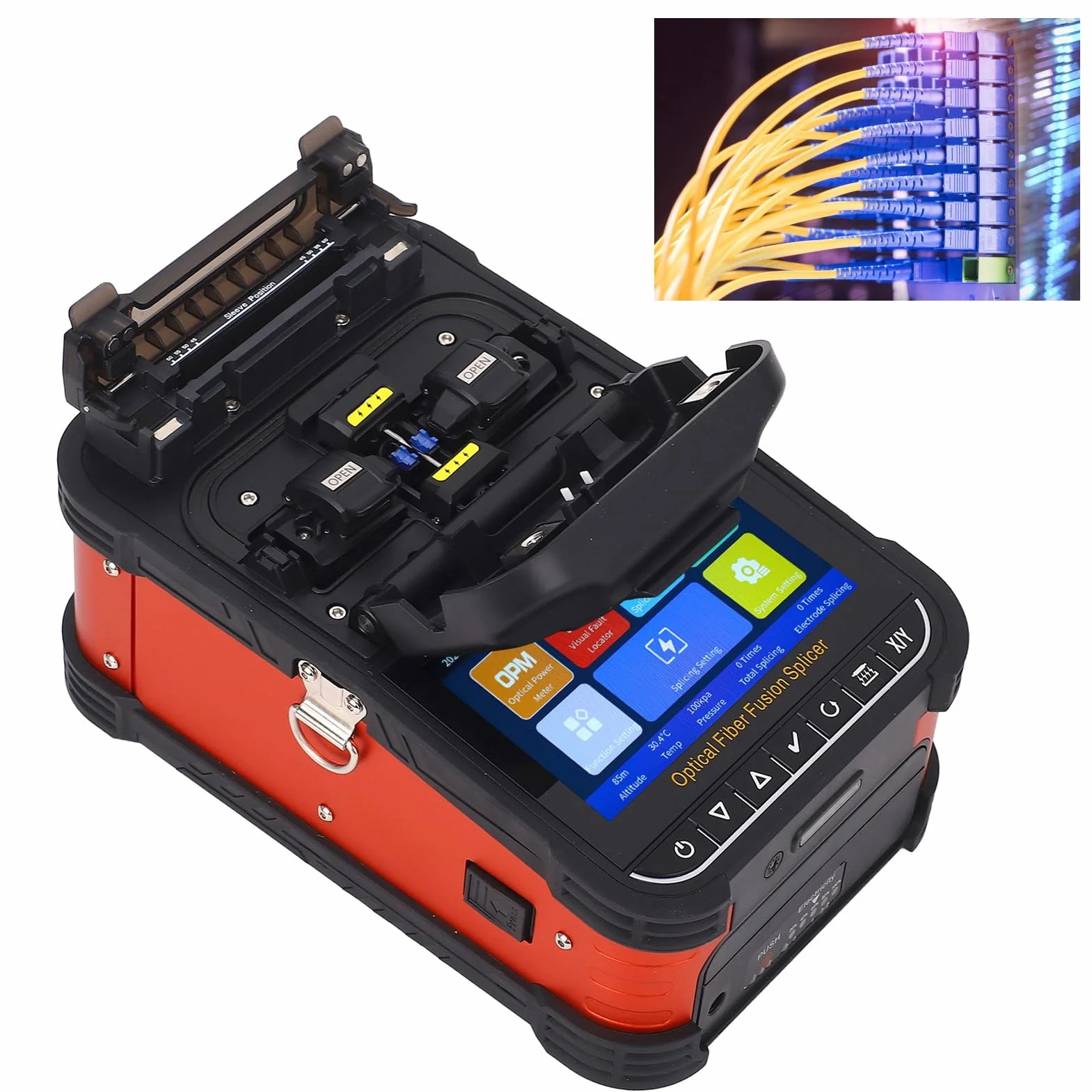 Spacter Fusionadora de Fibra Óptica 5.0 Pulgadas Pantalla Táctil SM MM DS NZDS AC100-240V