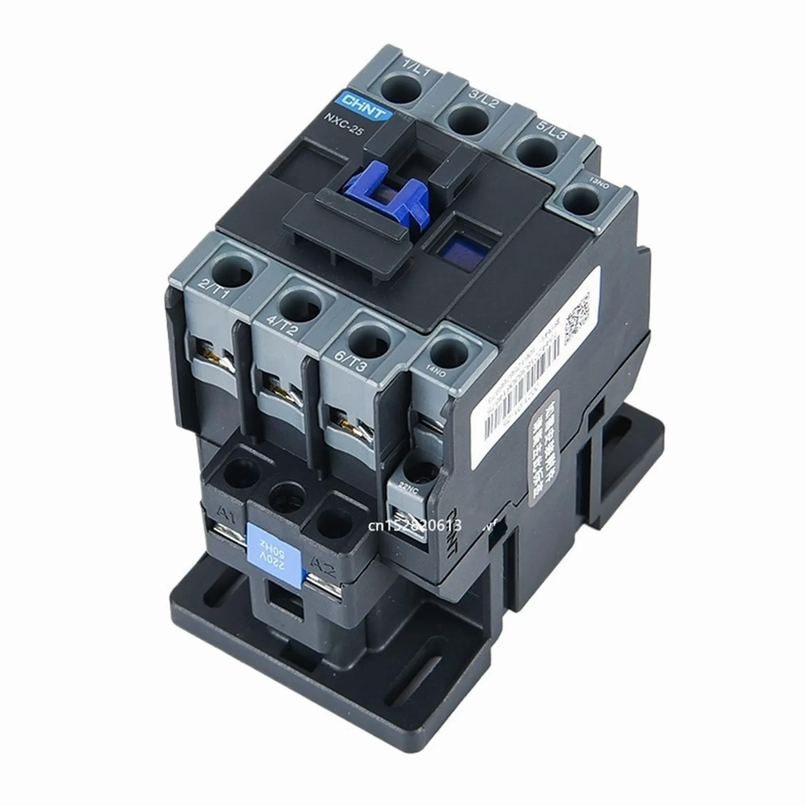 Contactor de CA NXC-25 25A LC1D CJX2-2510 2501 NO NC LC1 Contactor de Potencia eléctrica for Montaje en riel DIN CA 24 V 36 V 110 V 220 V 380 V(NXC-25 NO NC,220V)