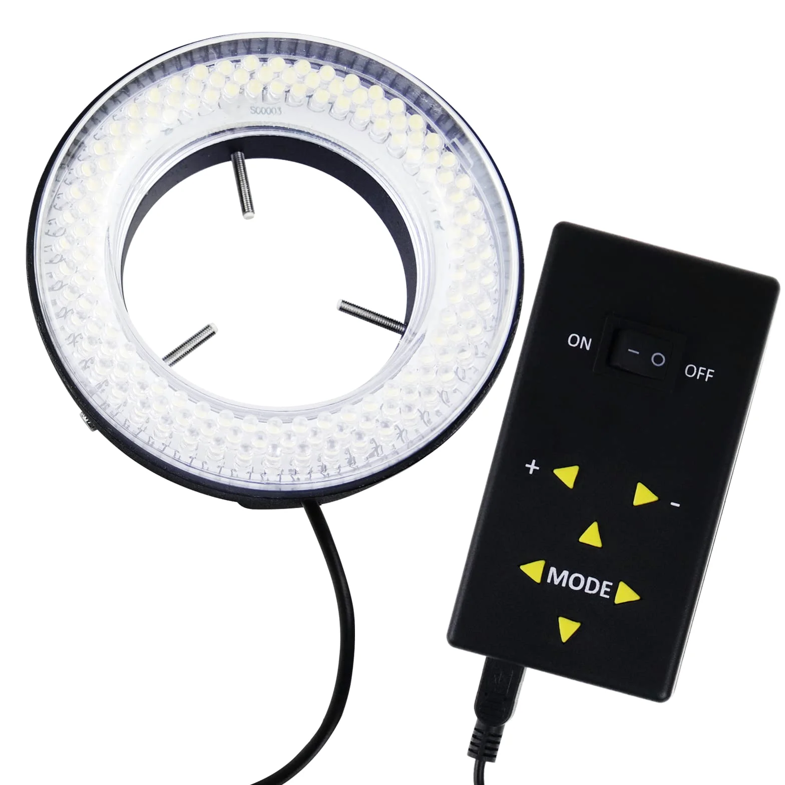 Anillo de Luz LED de 144 Leds - Iluminador Ajustable para Microscopio con Distancia de Trabajo de 40-250mm