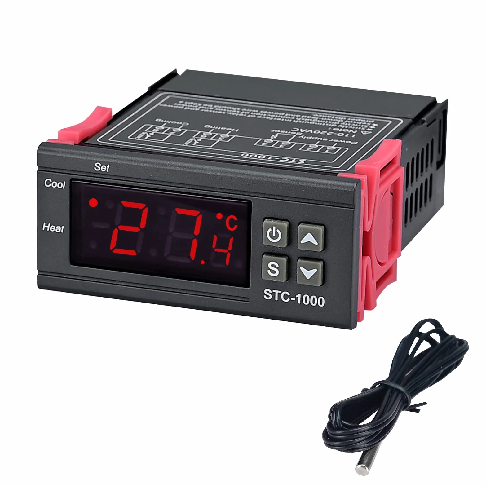 STC-1000 Controlador digital de temperatura Termostato AC 110-220 V Calefacción Refrigeración con Sonda NTC