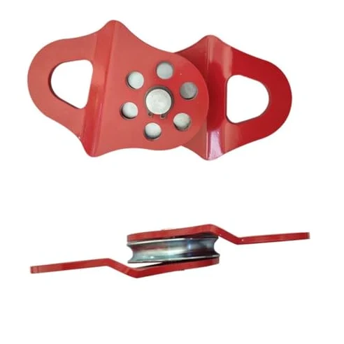 Polea de cabrestante de bloque de bloqueo de 6 toneladas, accesorio industrial para cable sintético/acero, polea roja para aparejos y elevación