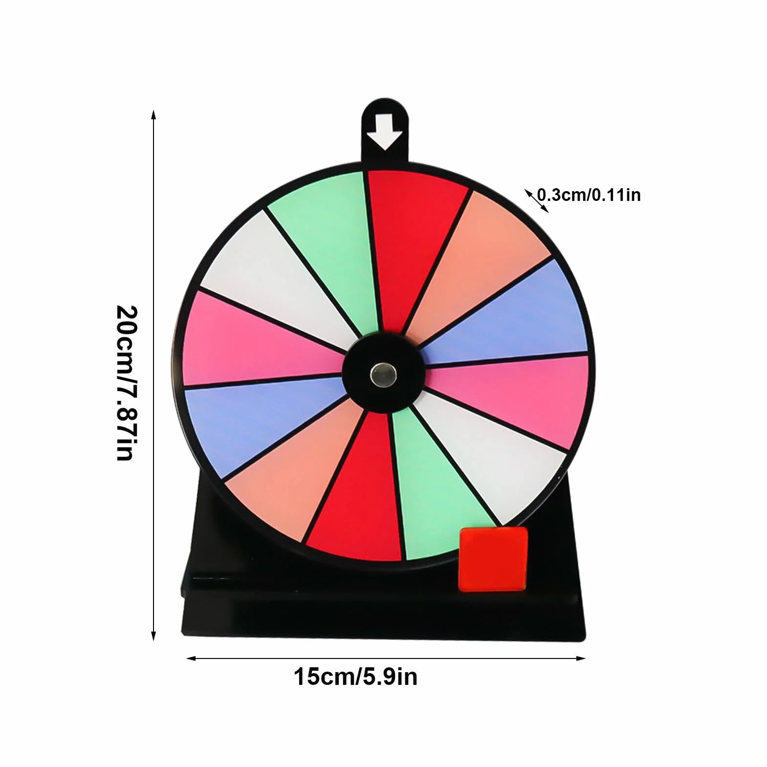 Rueda de premio de ruleta de la fortuna de 12 ranuras con borrado en seco, juego giratorio desmontable antideslizante con soporte para mesa