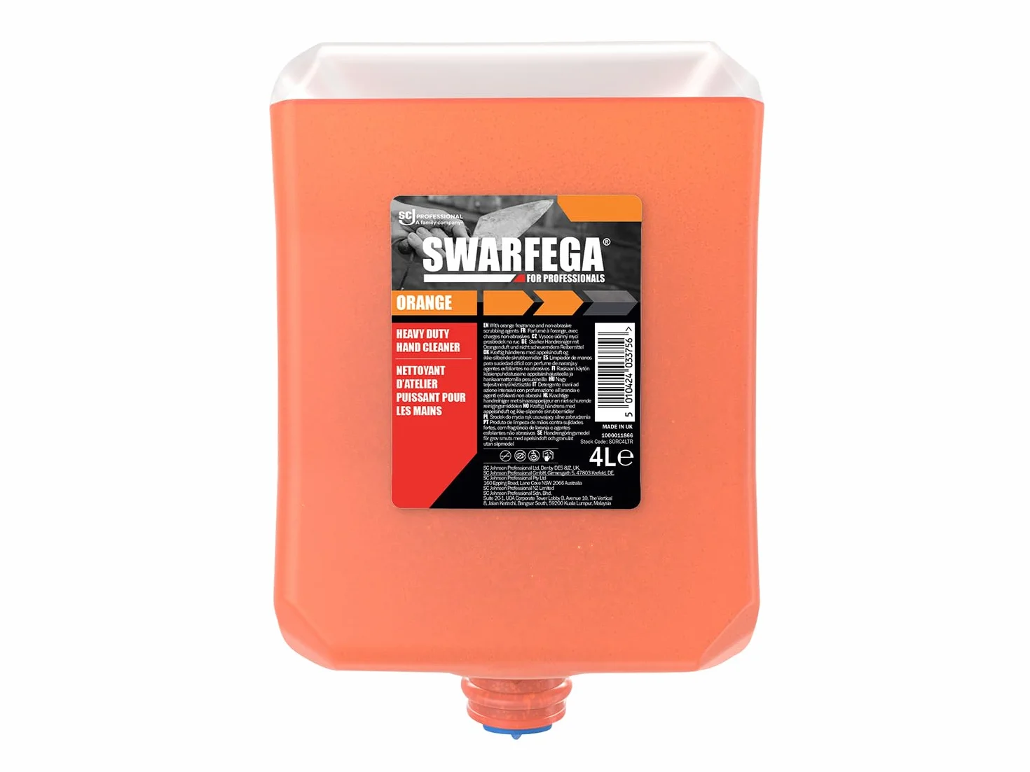 Deb SORC4LTR Swarfega 4L Limpiador de manos sin disolventes naranja