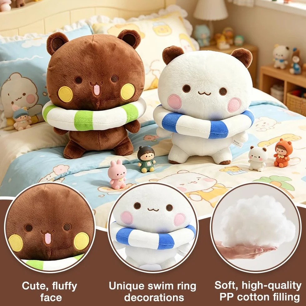 Peluche Bubu y Dudu 22cm Oso y Panda Almohada Cojín