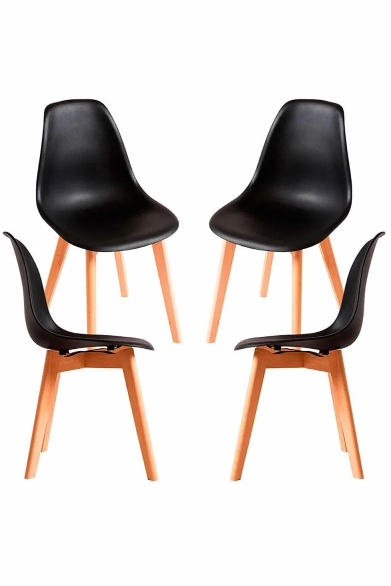 Regalos Miguel - Packs Sillas Comedor - Pack 4 Sillas Kelen - Negro
