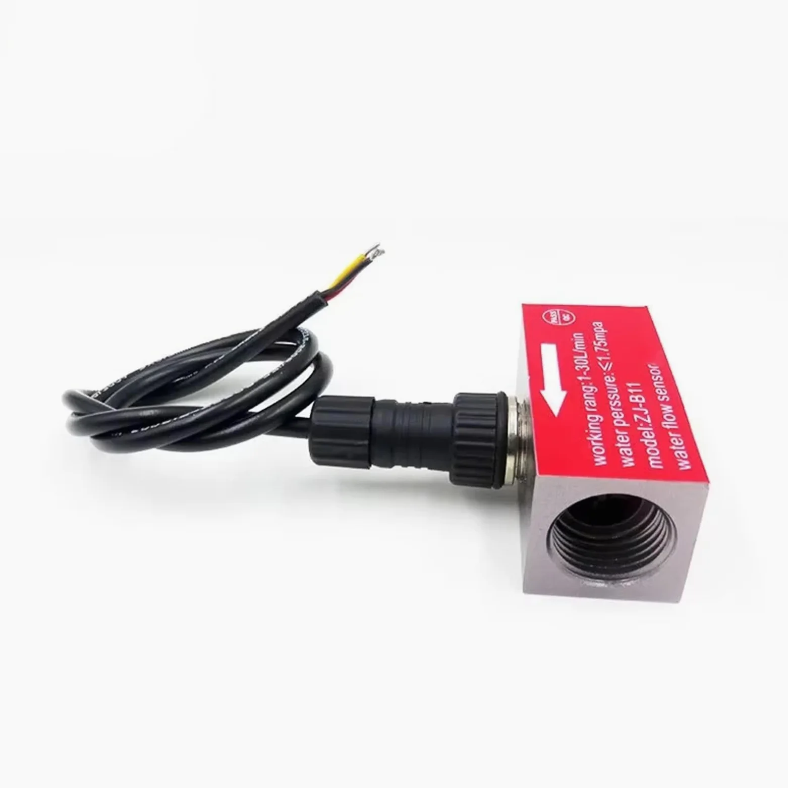 Medidor de flujo compacto de microturbina de 1 a 30 l/min, sensor de flujo de agua de efecto de aluminio, salida de pulso de rosca de 1/2 pulgadas, industrial