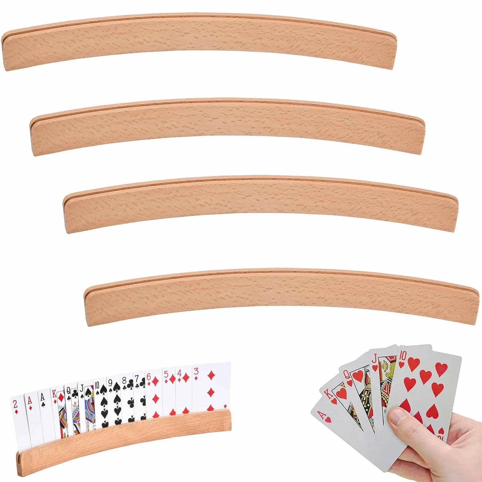 JAWAI Soporte para Juego de Cartas 4 Piezas Manos Libres para Mayores Adultos Niños