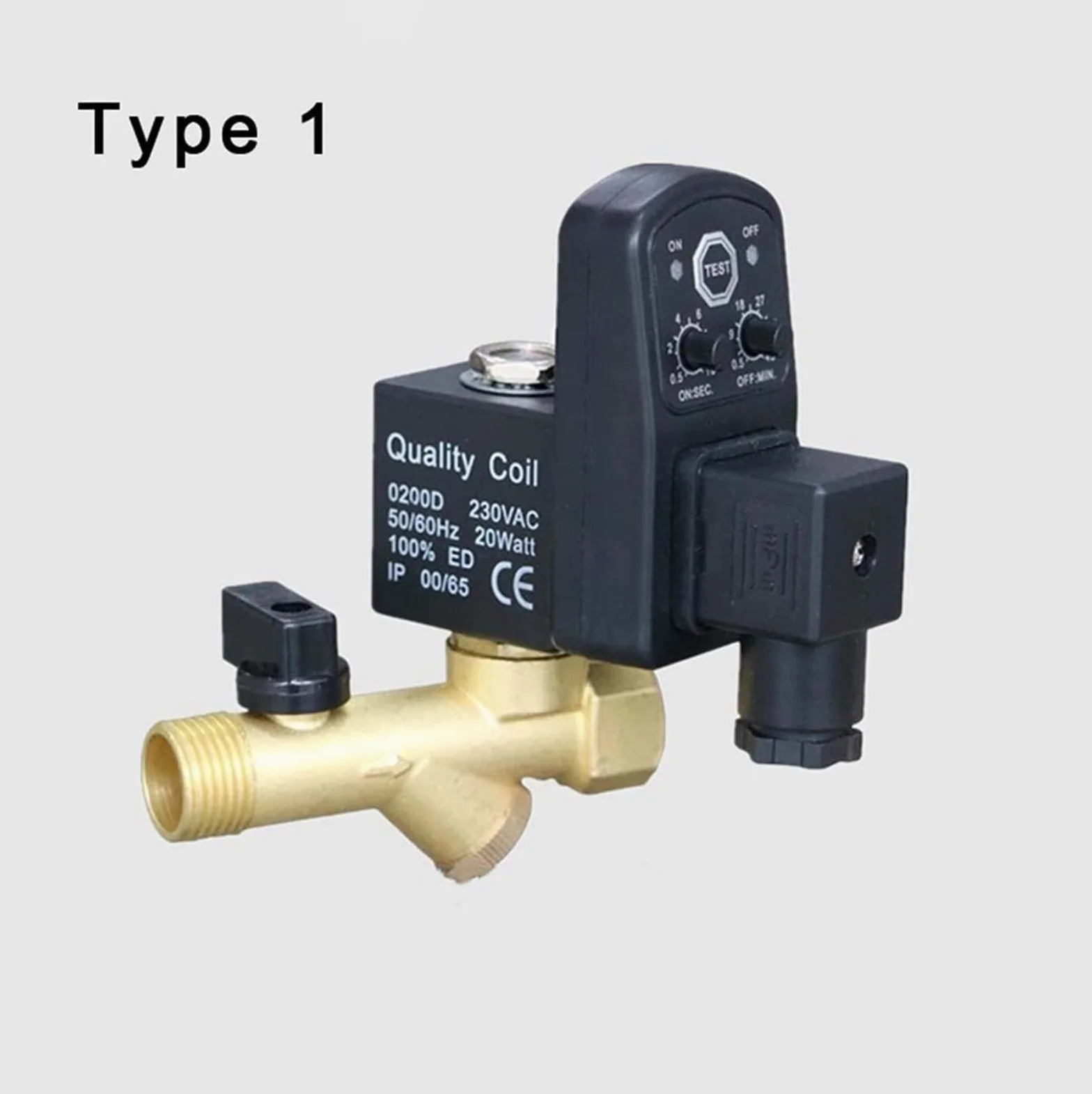 Válvula de drenaje electrónica automática DN15 de 1/2 pulgada - 24 V/110 V/220 V/380 V para sistemas de aire comprimido (controlador OneColor)