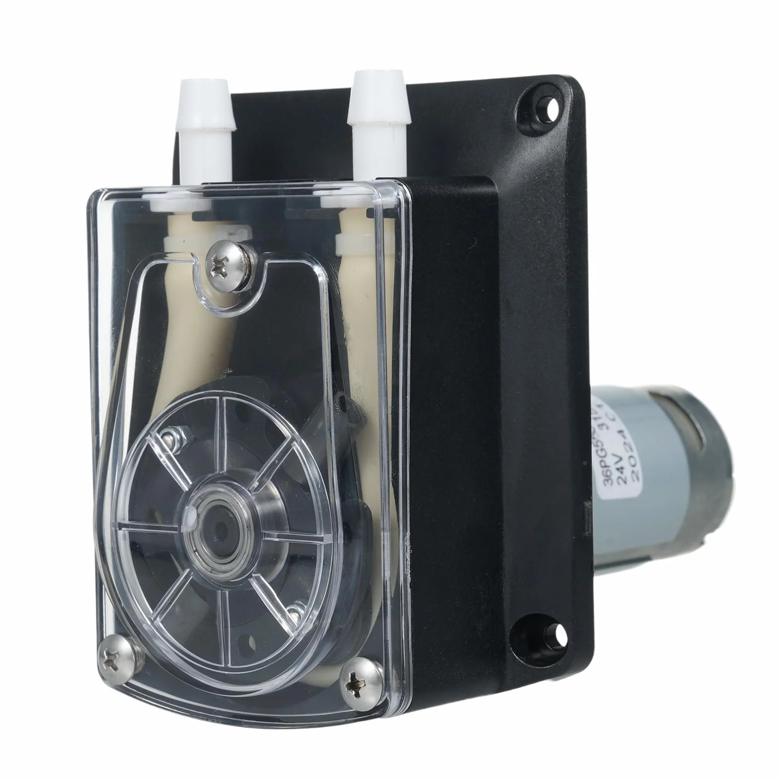 Irfora Bomba peristáltica DC 24V Bomba dosificadora de líquidos de Gran caudal 1500 ml/min 2 Rodillos con Tubo BPT FARÉTICO de Calidad alimentaria para Laboratorio de Acuario Análisis químico
