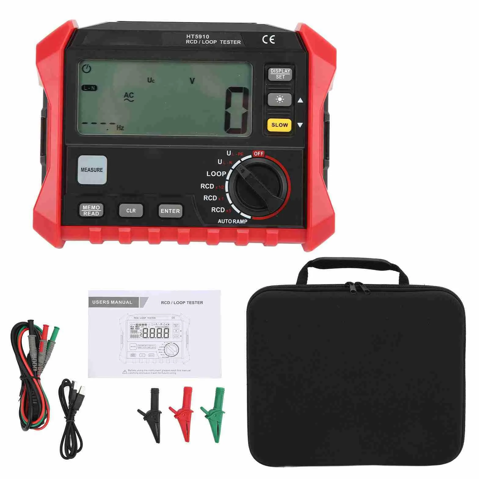Probador de Resistencia de Interruptor de Fugas, Rango Automático Completo Probador de Resistencia de Aislamiento Digital Multifuncional HT5910 Construcción Compacta para Detección de