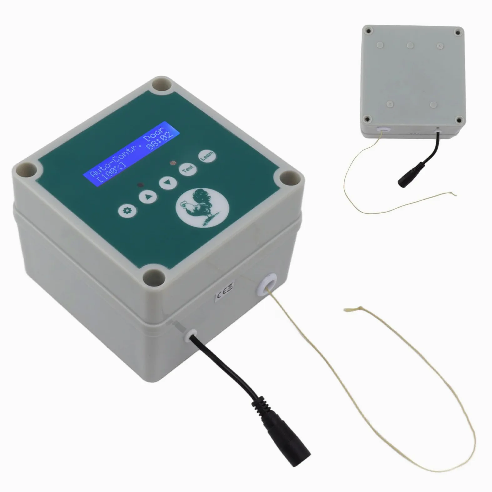 Controlador Automático de Puerta de Gallinero, Kit Eléctrico, Control Remoto con Pantalla LED, Protege Las Aves de Corral, Pato, Ganso (Enchufe de la UE)