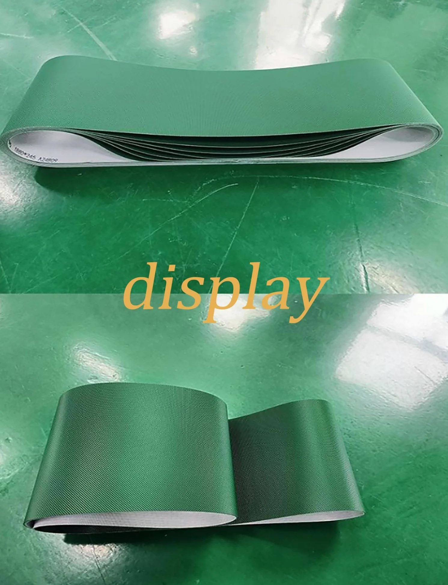 Cinta transportadora Plana de PVC Ligera, Apta para el Transporte Industrial, de Color Verde, de 110x28 cm, Ideal para la manipulación de Materiales en fábricas y líneas de envasado de produ
