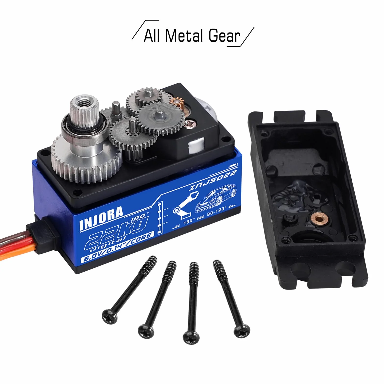 INJORA INJS022 Servo Digital de Perfil Bajo 22KG para Coche RC 1/10 Robot Modelo