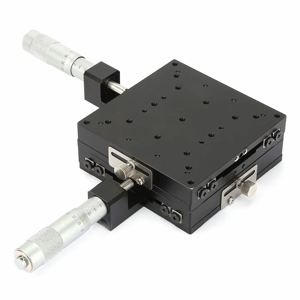 Mesa Xy, Actuador de Etapa Lineal Boxwizard Semy100-Ac Micrómetro Mesa Deslizante Manual Plataforma de Recorte Etapas de Rodillos Cruzados 100x100x40Mm Etapa Xy