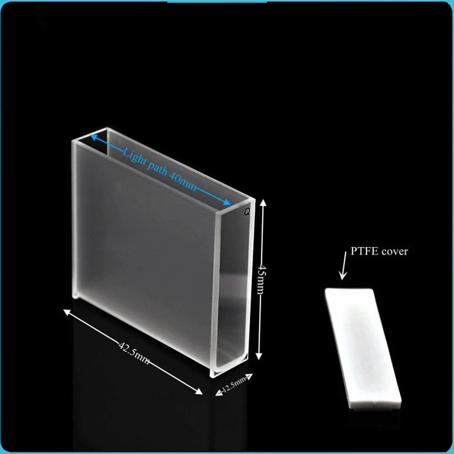 Laboratorio de óptica científica, Celdas de absorción de cuarzo de 40 mm, cubeta de cuarzo de 14 ml for espectrofotómetro, resistentes a ácidos y álcalis, paquete de 2