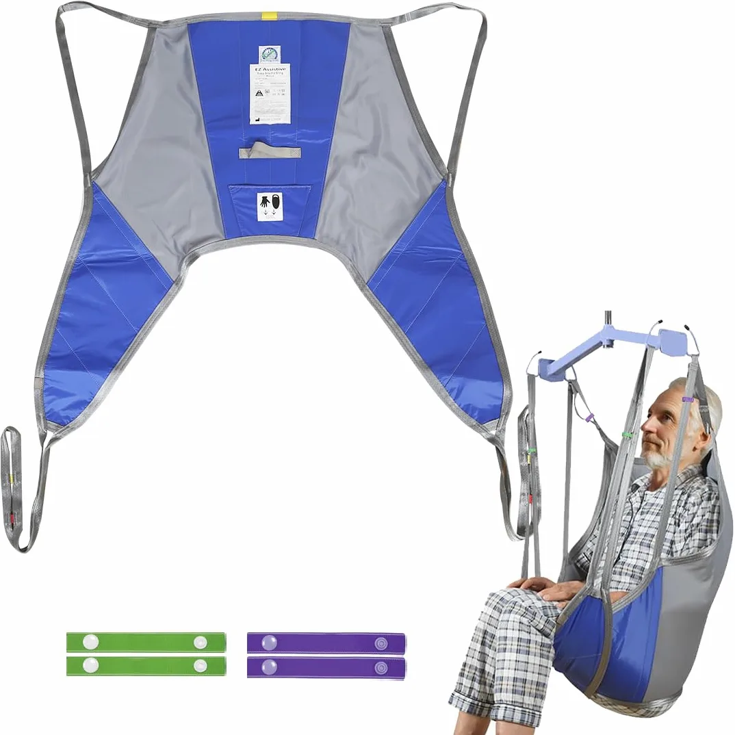 EZ Assistive Eslinga de elevación para pacientes de fácil ajuste con espalda baja, correa higiénica para traslado o baño de pacientes ancianos/postrados en cama, SWL 500 libras