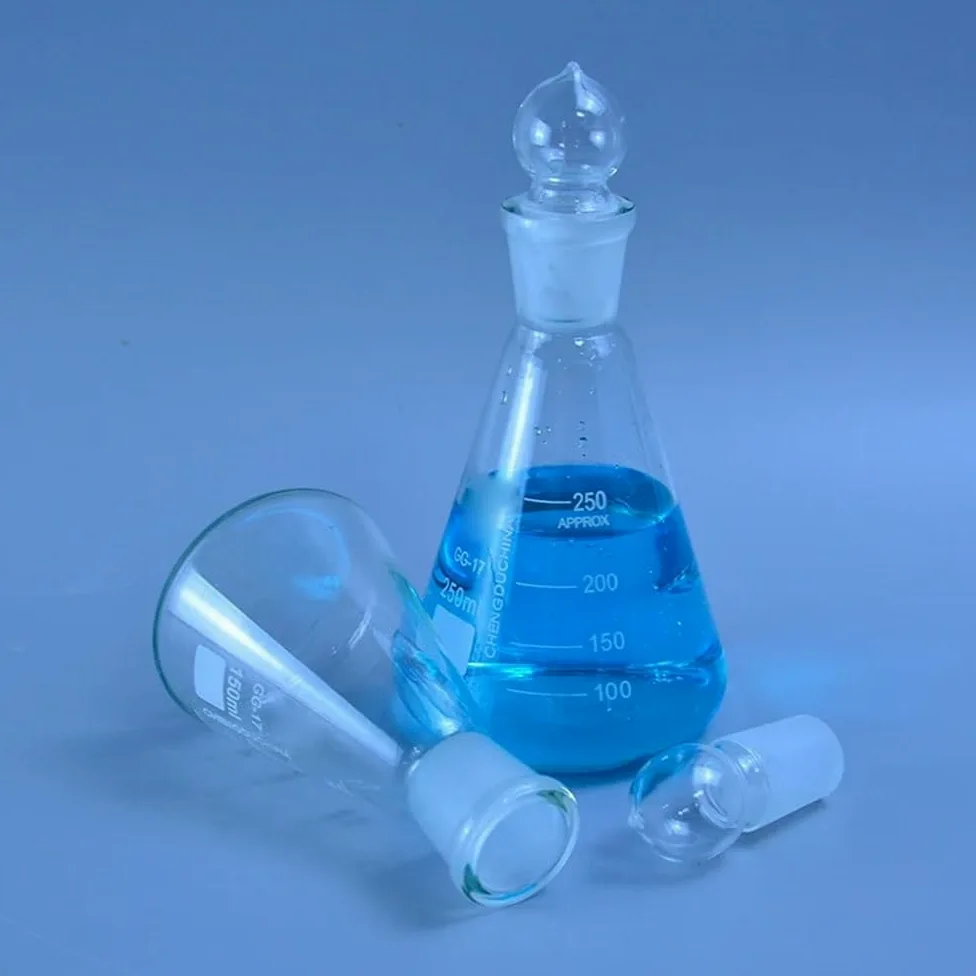 Cristalería de Laboratorio Matraz Erlenmeyer de vidrio de 150-2000 ml con tapa, de vidrio, for laboratorio, triangular, de 3,3 mm.(2000ml)