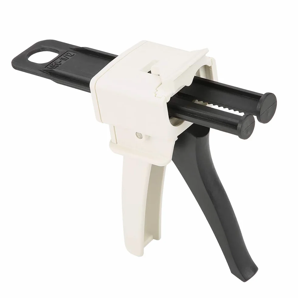Pistola dispensadora dental Cartucho 1: 1/2: 1 Pistola dispensadora de mezcla de impresión de caucho de silicona Pistola dispensadora de acero inoxidable