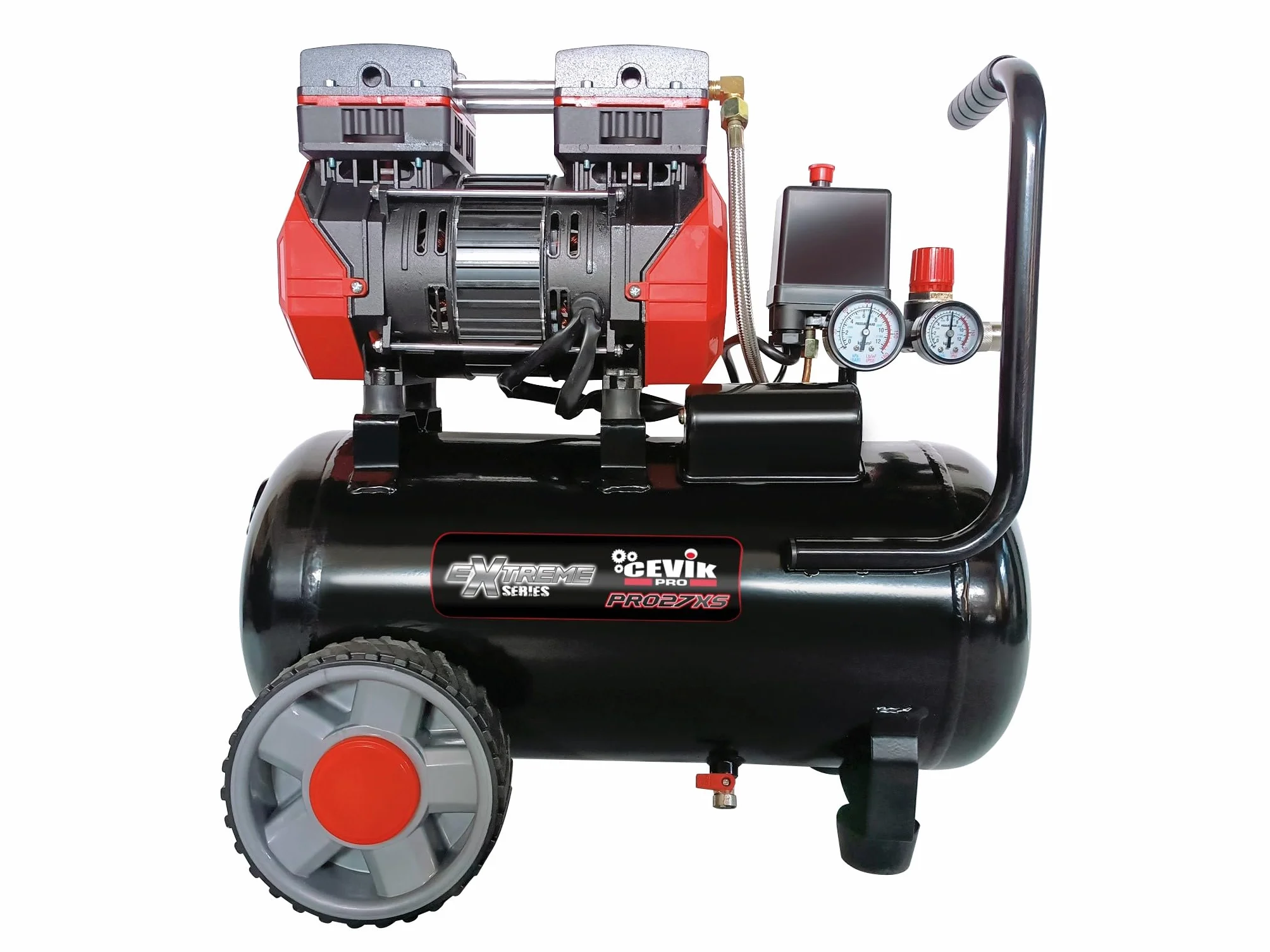 CEVIK PRO CA-PRO27XS Compresor Aire Silencioso 24L 2HP 8 Bar 230L/min Sin Aceite