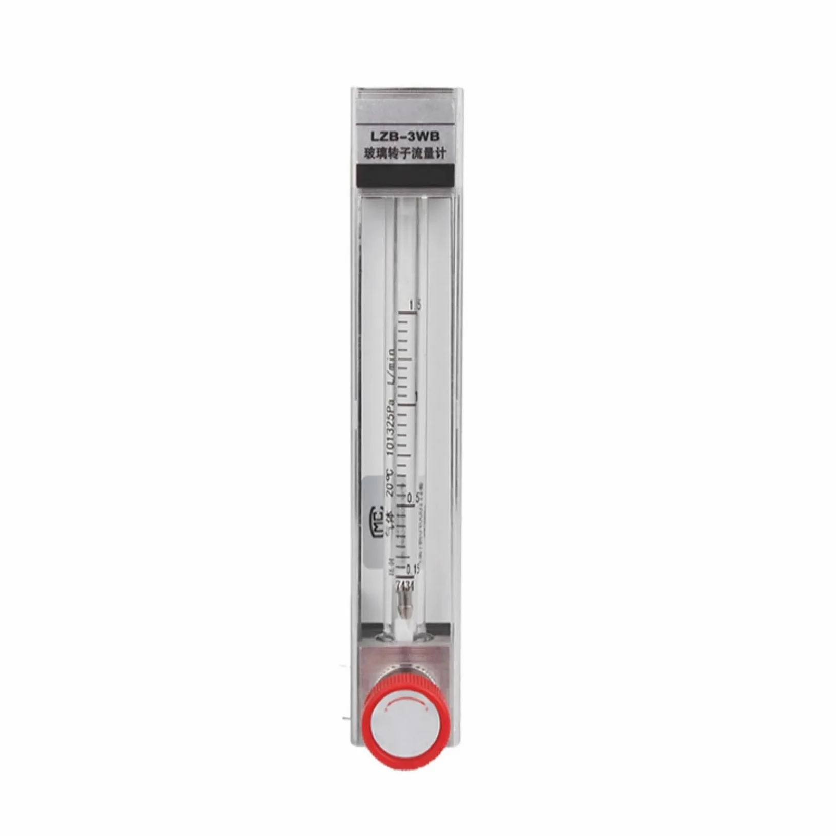 Medidor de Flujo de Tubo de Vidrio LZB-4WB, rotámetro for Aire líquido, Agua, nitrógeno Ajustable(0.5-5L-min)
