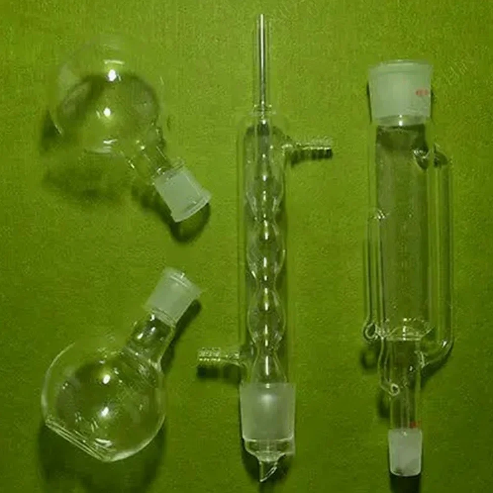 Instrumentos y Equipos de Laboratorio 250 ml con tubo de bombeo de condensador y dos matraces planos 24/40