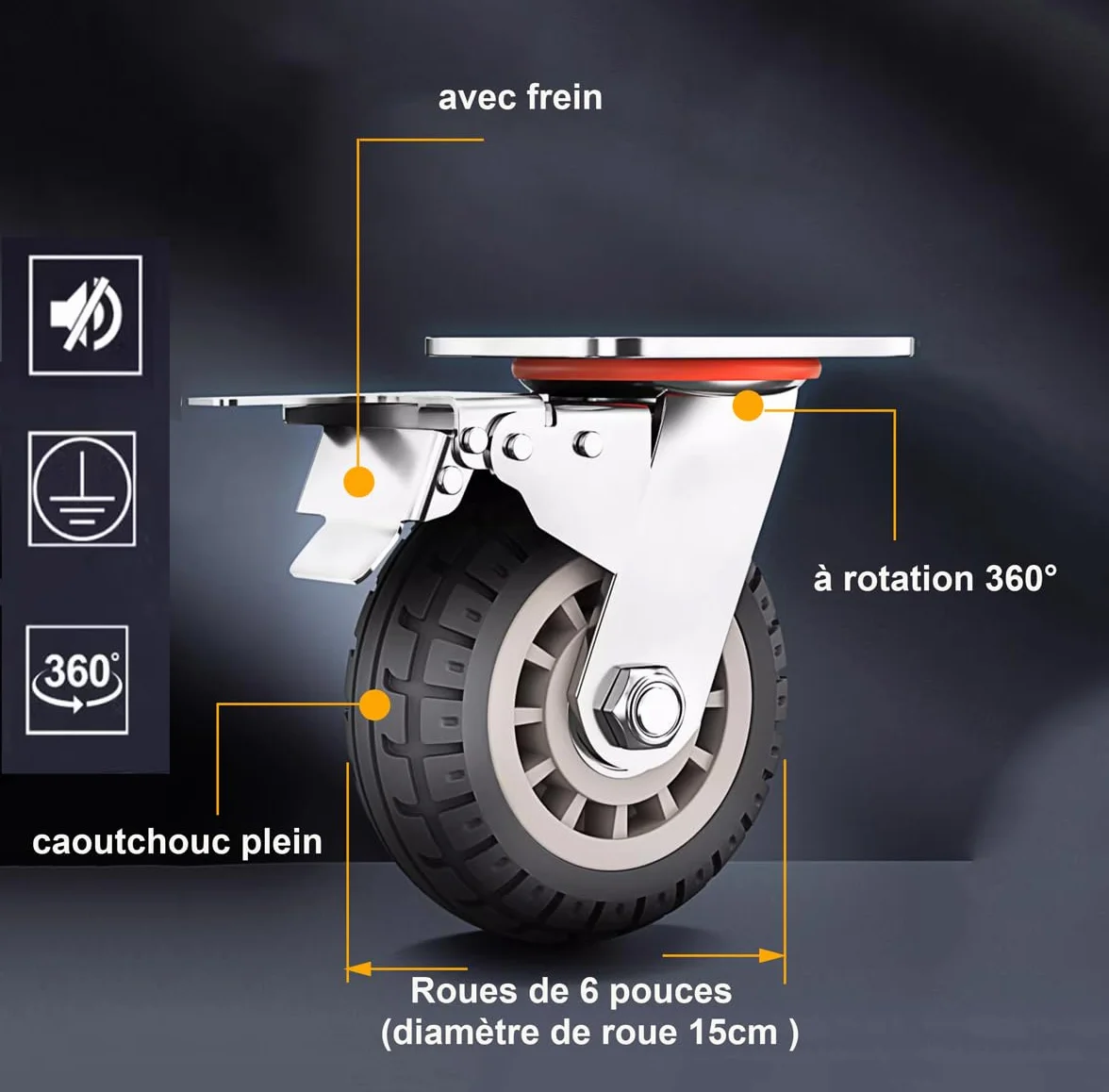 Carrito INOX Plegable 400 kg, Carro de Transporte con Plataforma de Carga Pesada de Acero Inoxidable, Ruedas giratorias 360° (15 cm) y Cama Plana 90x60 cm, Ideal para almacenes y talleres