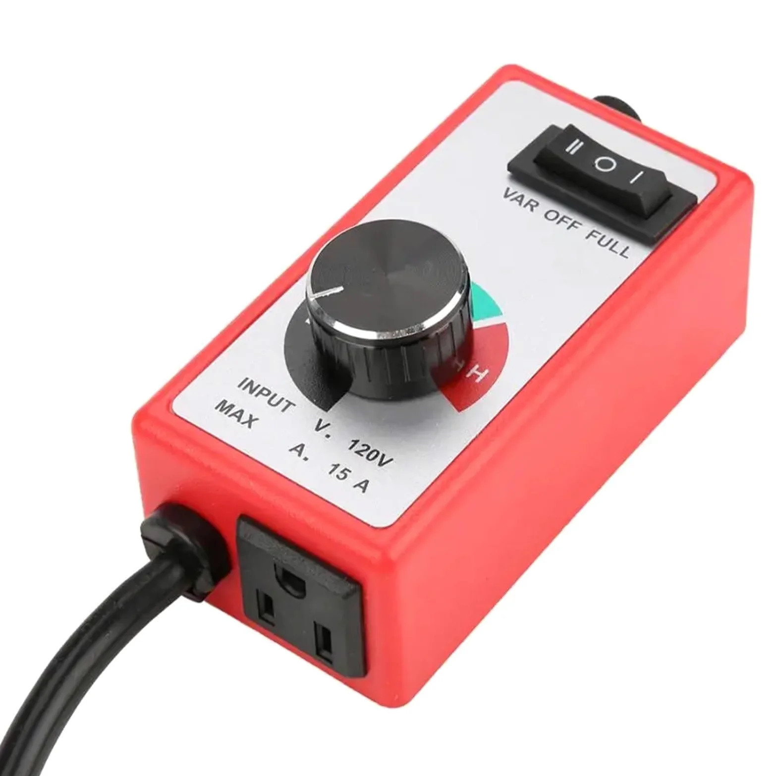Regulador de Velocidad de 120V, Ventilador de enrutador 15A, Controlador Variable, reóstato de Motor eléctrico, regulador de Motor Rojo