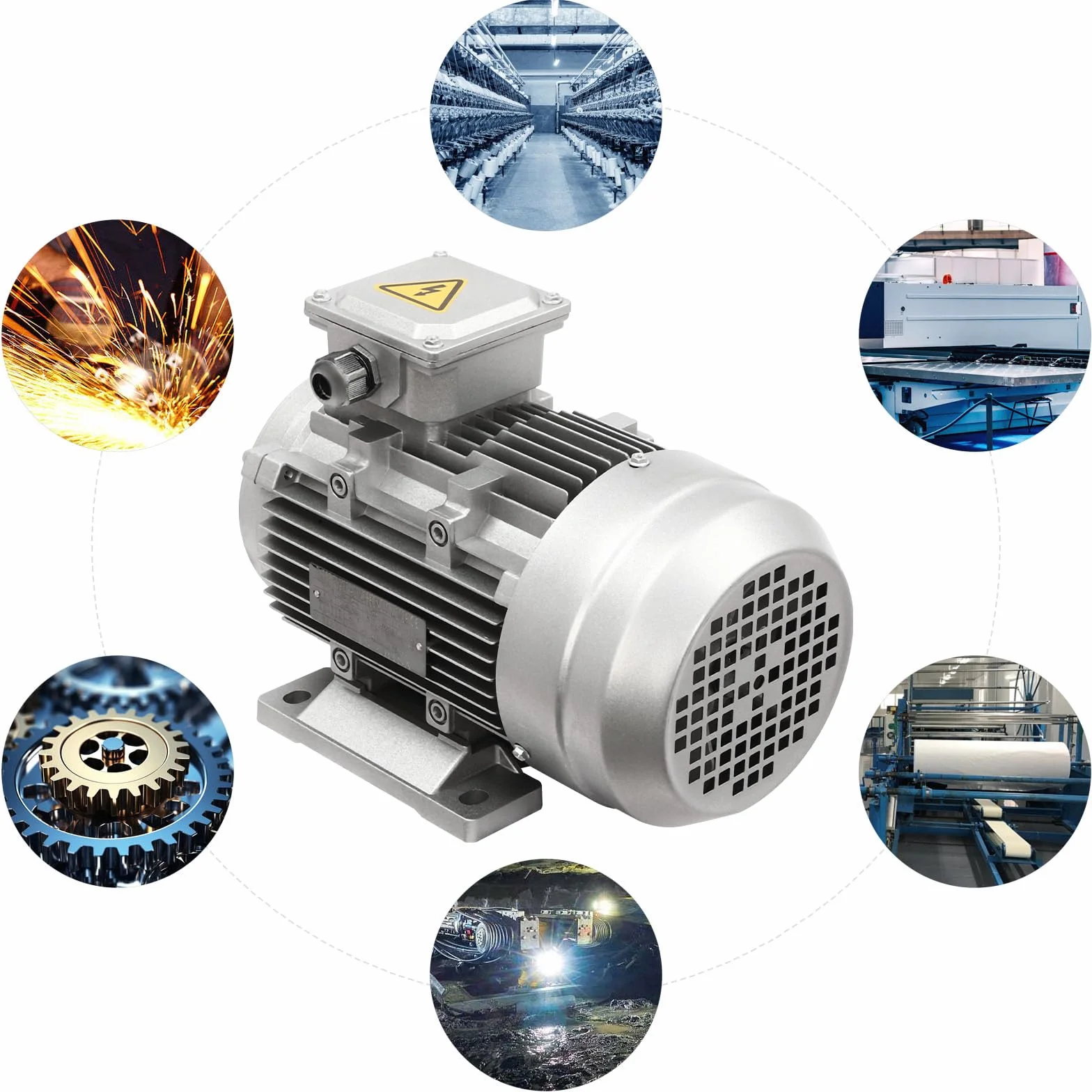 Motor trifásico de 1,5 kW, 380 V 50 Hz, 1405 rpm, grado de protección IP55, carcasa de aluminio, MS90L-4, para ventiladores, bombas, máquinas herramientas