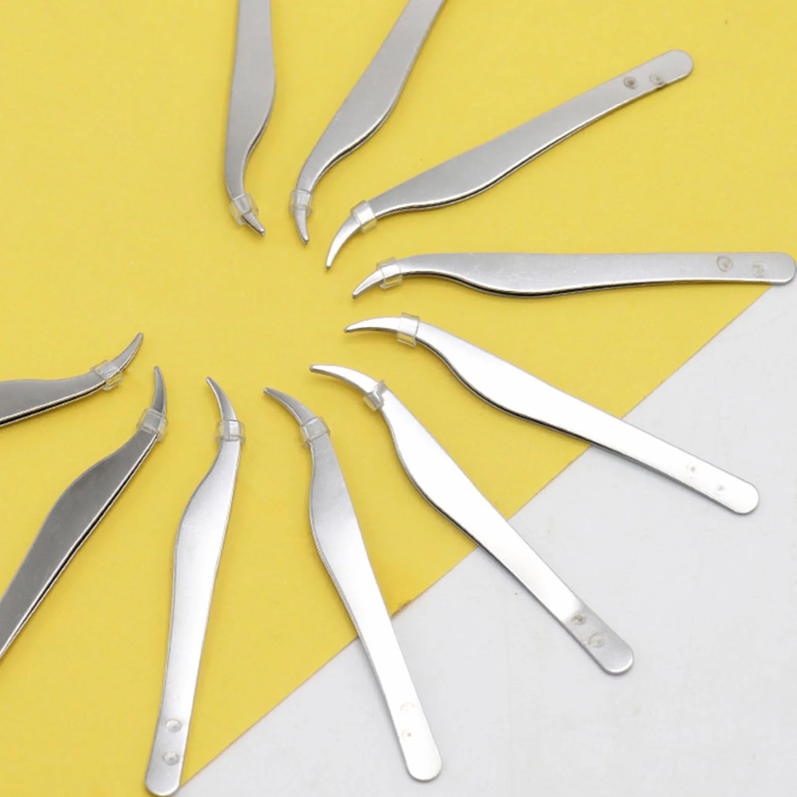 Pinzas de acero inoxidable 5 piezas para eliminación de astillas y cuidado de cejas, herramienta de belleza profesional