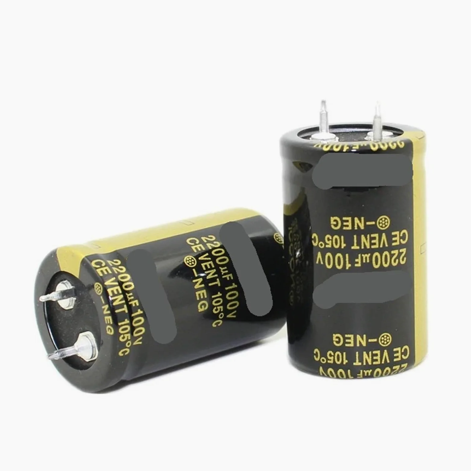 Condensador electrolítico de 100 V y 2200 uf, 25 x 40 mm, 10 unidades