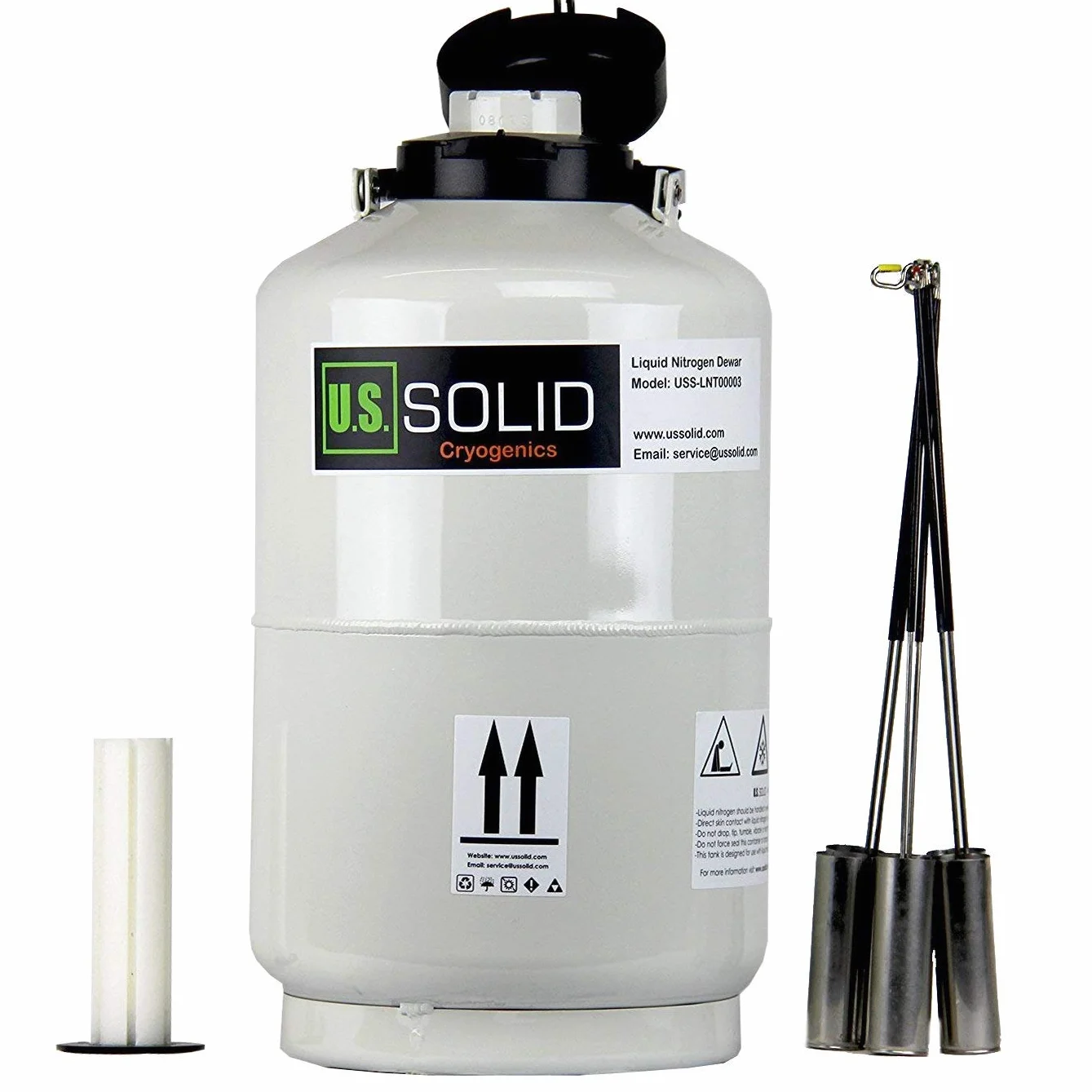 U.S.Solid 10 L Tanque Nitrógeno Líquido Contenedor Criogénico LN2 Dewar