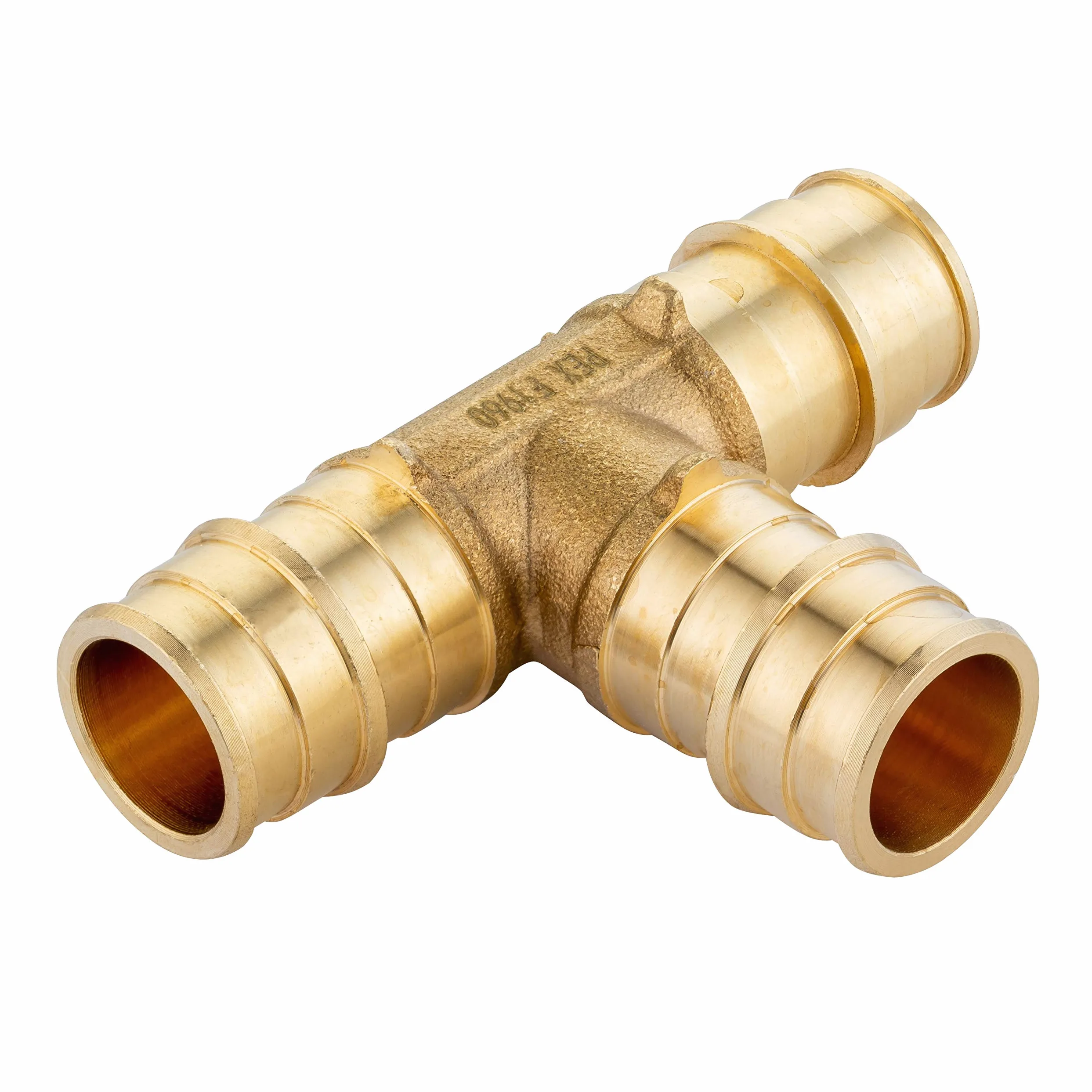 Paquete de 10 accesorios de latón de expansión de flujo completo EFIELD Pex A, 3/4 x 3/4 x 3/4 pulgadas, solo para conexión de tubo Pex-A, ASTM F1960, (PEX1960043)