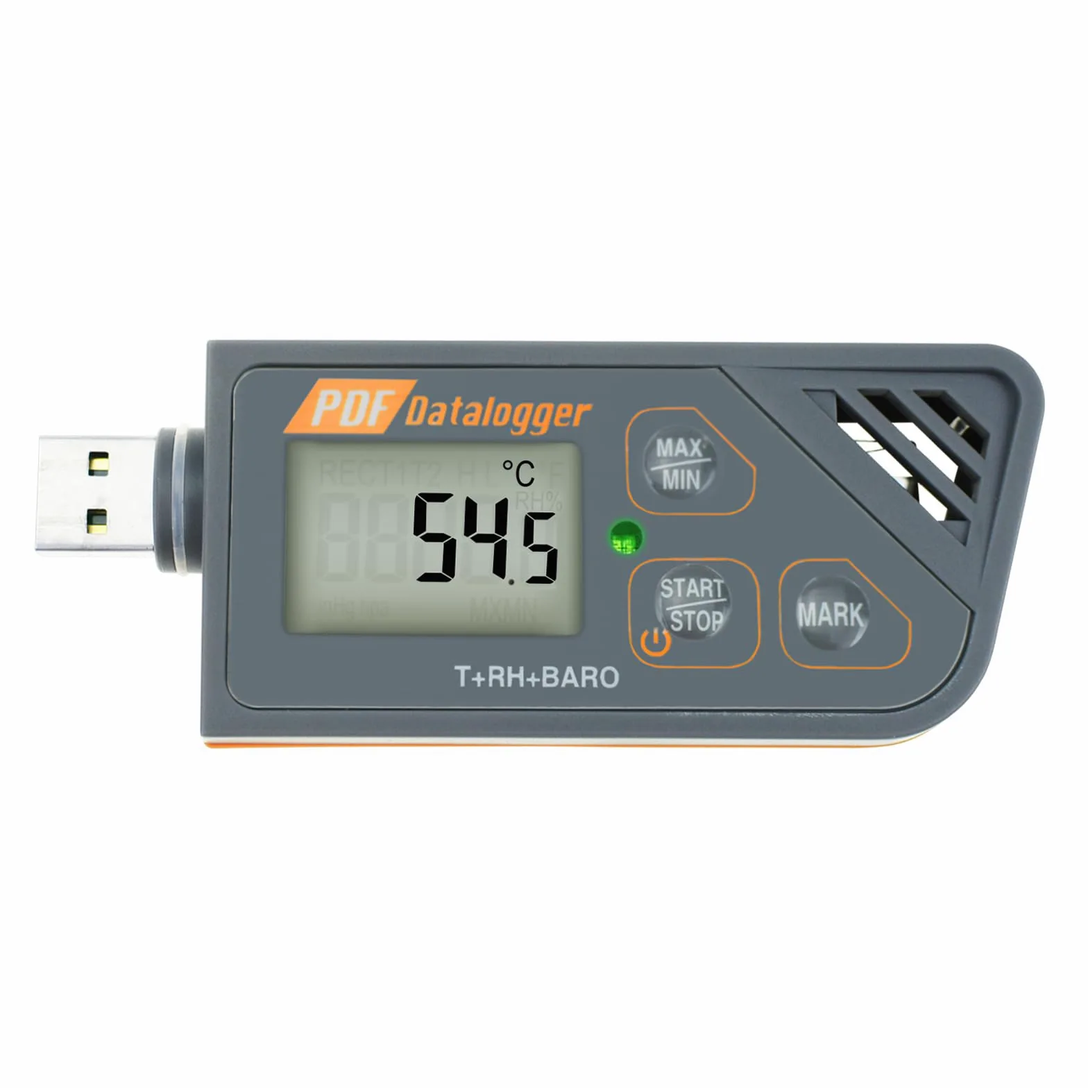 Registrador De Datos USB Digital Humedad/Temperatura/Presión Indicador De Registro De Datos Barométricos, Plug And Play, Generar PDF Y Excel, 6 Idiomas, PHa, InHg, ℉, ℃ Y RH