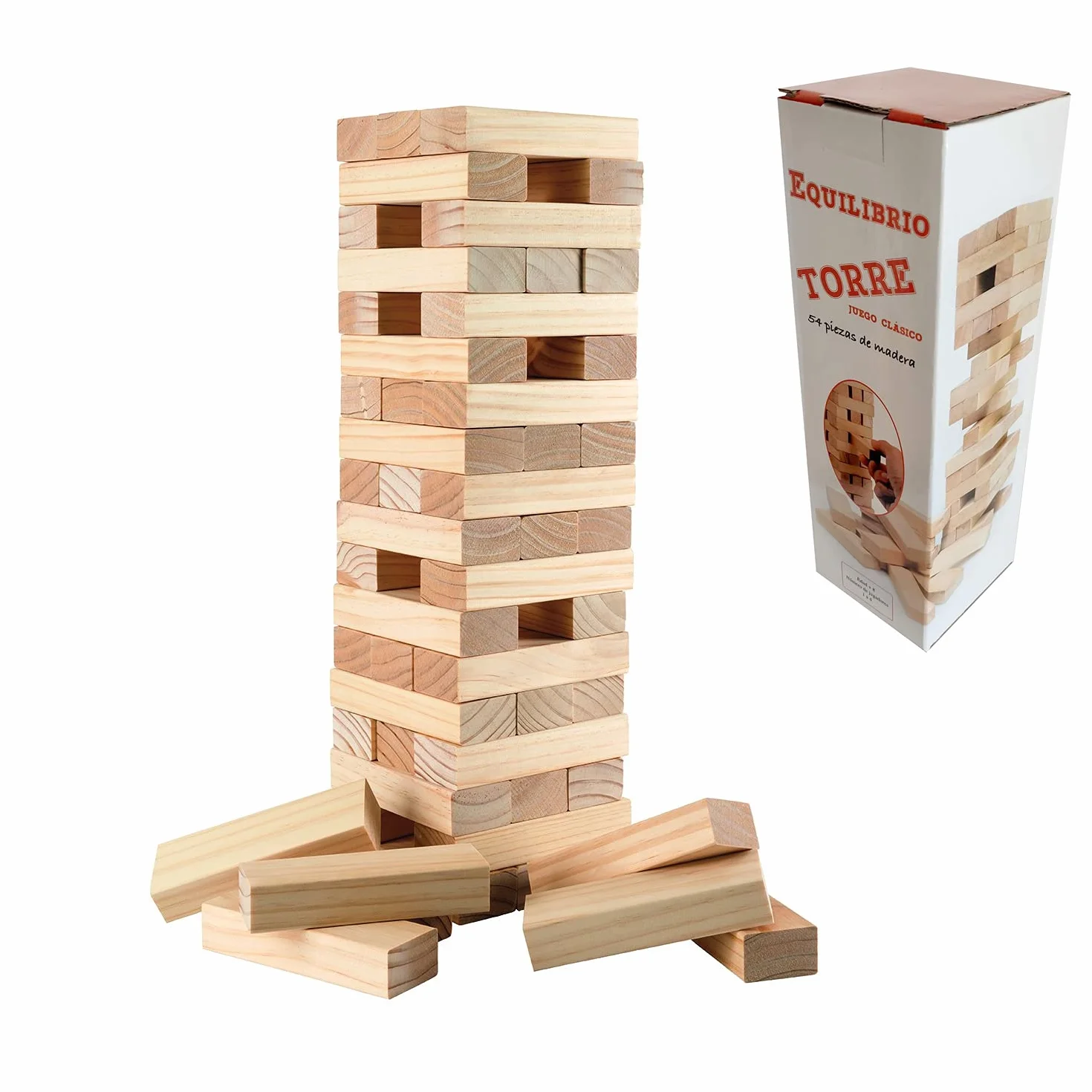 Juego clásico Torre de Equilibrio de Bloques de Madera