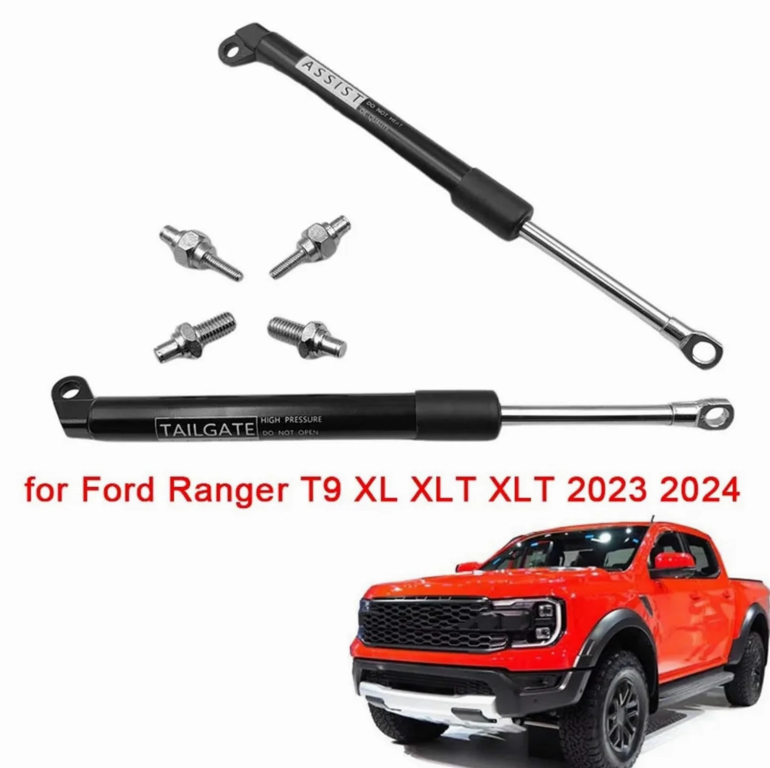 Amortiguador De Aceite Para Portón Trasero, Puntal De Bajada Y Subida Fácil, Camionetas Compatible Con Ford Ranger T9 XL XLT 2023 Y 2024, Accesorios. Resorte de gas Maletero