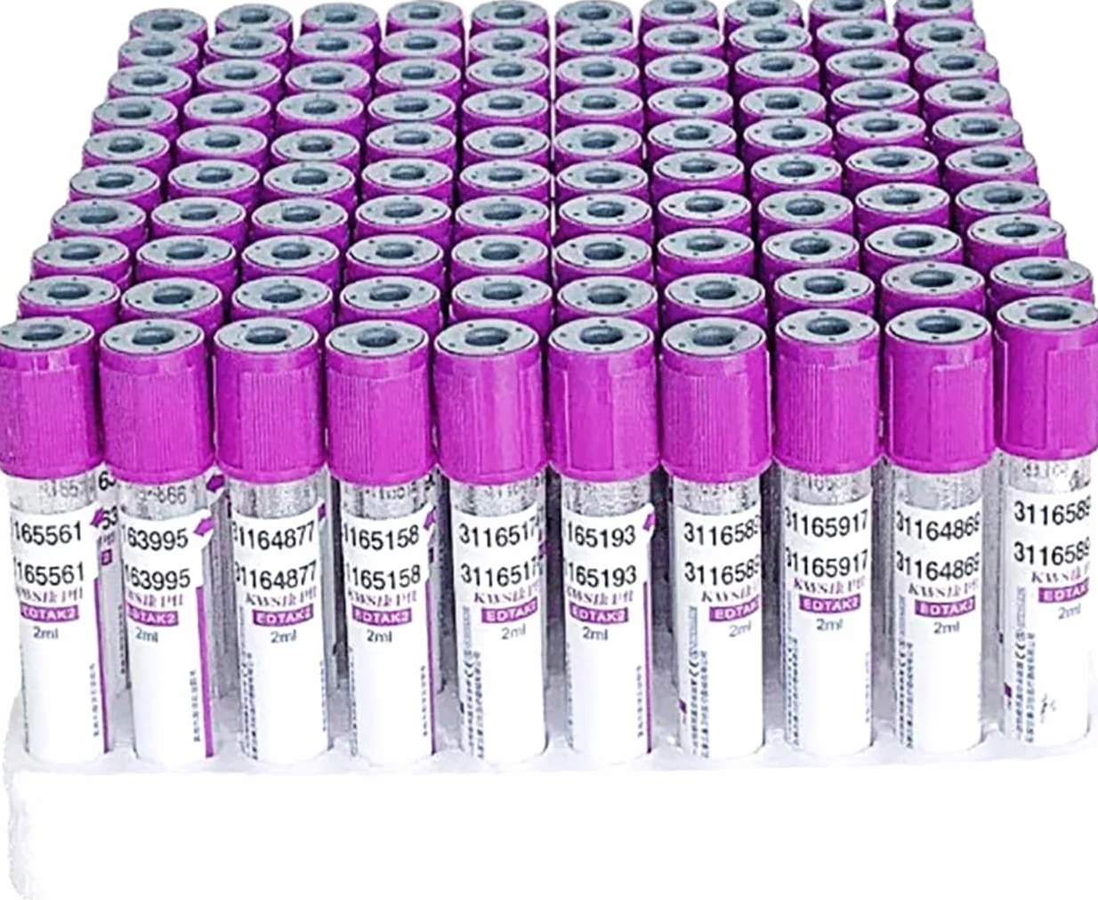 Tubos De Extracción De Sangre Al Vacío De Vidrio Edta K2 con Tapón De Rosca para Uso En Laboratorio, 10ml