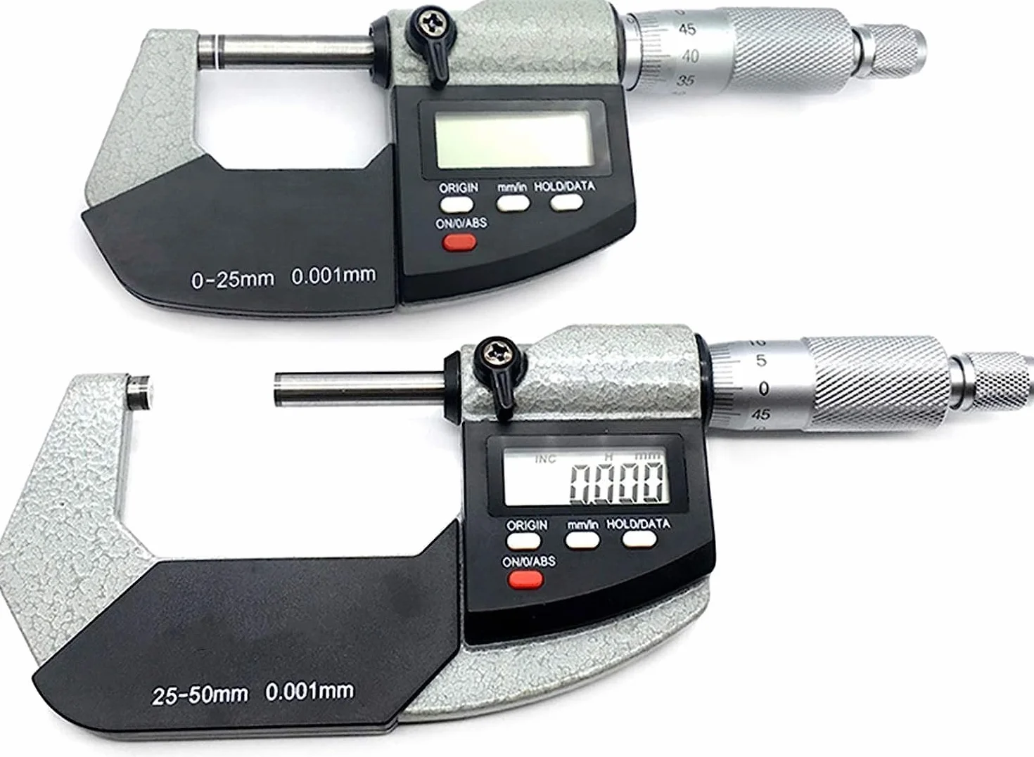 Micrómetro Exterior,Medidor de Espesor,Micrómetro Exterior electrónico Micrómetro Digital Medidor Micrómetro Herramientas de medición Micrómetro Digital(4pcs Set)